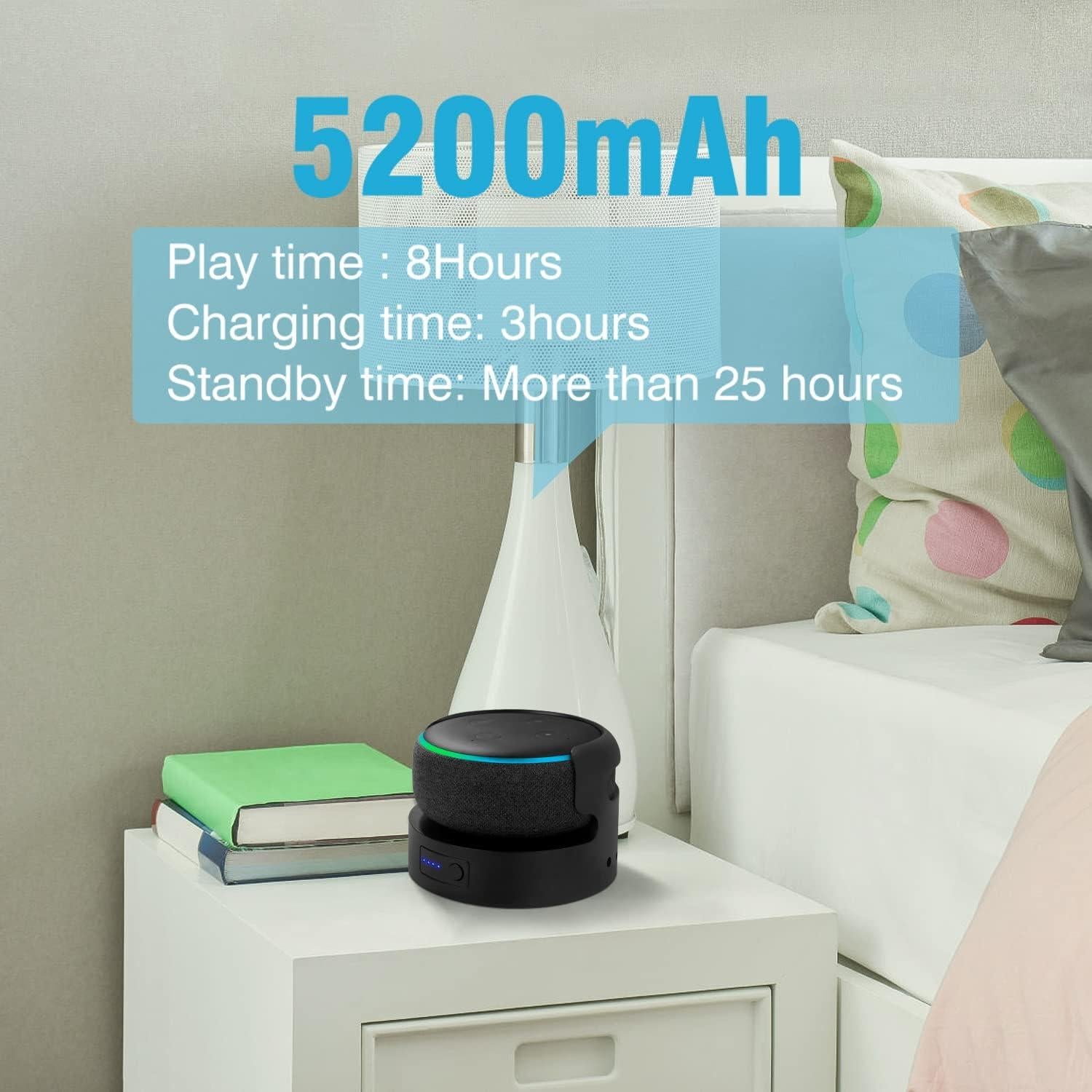 Base de Batería Liboer para Echo Dot 3ra y Google Mini 2