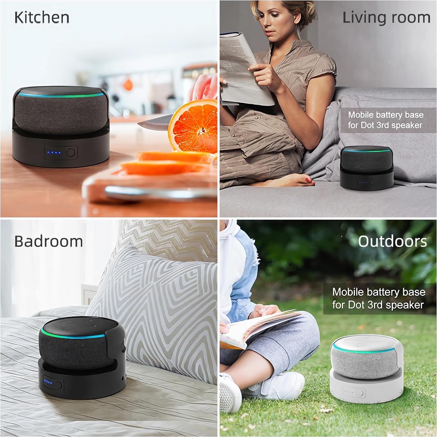Base de Batería Liboer para Echo Dot 3ra y Google Mini 2