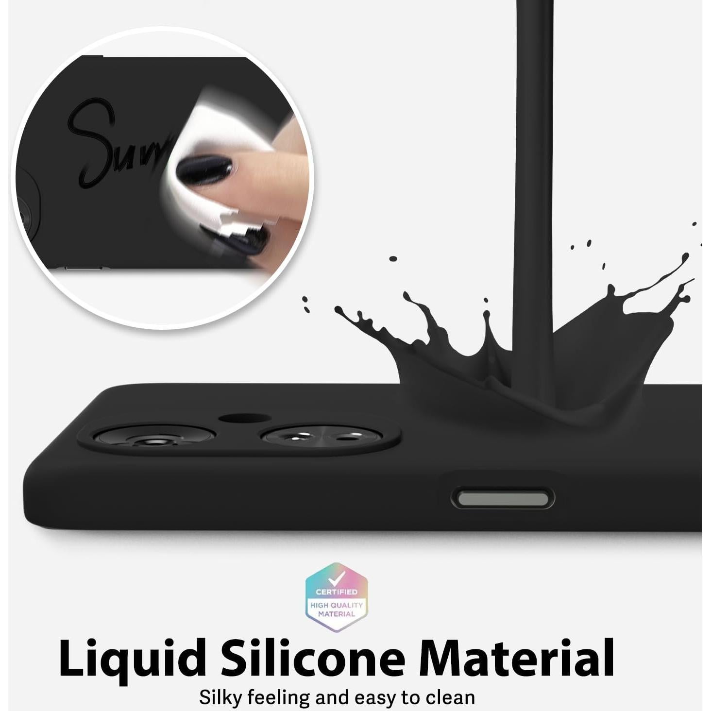 Funda de Silicona Líquida Oakxco para Oneplus Nord N30 5G - Negro