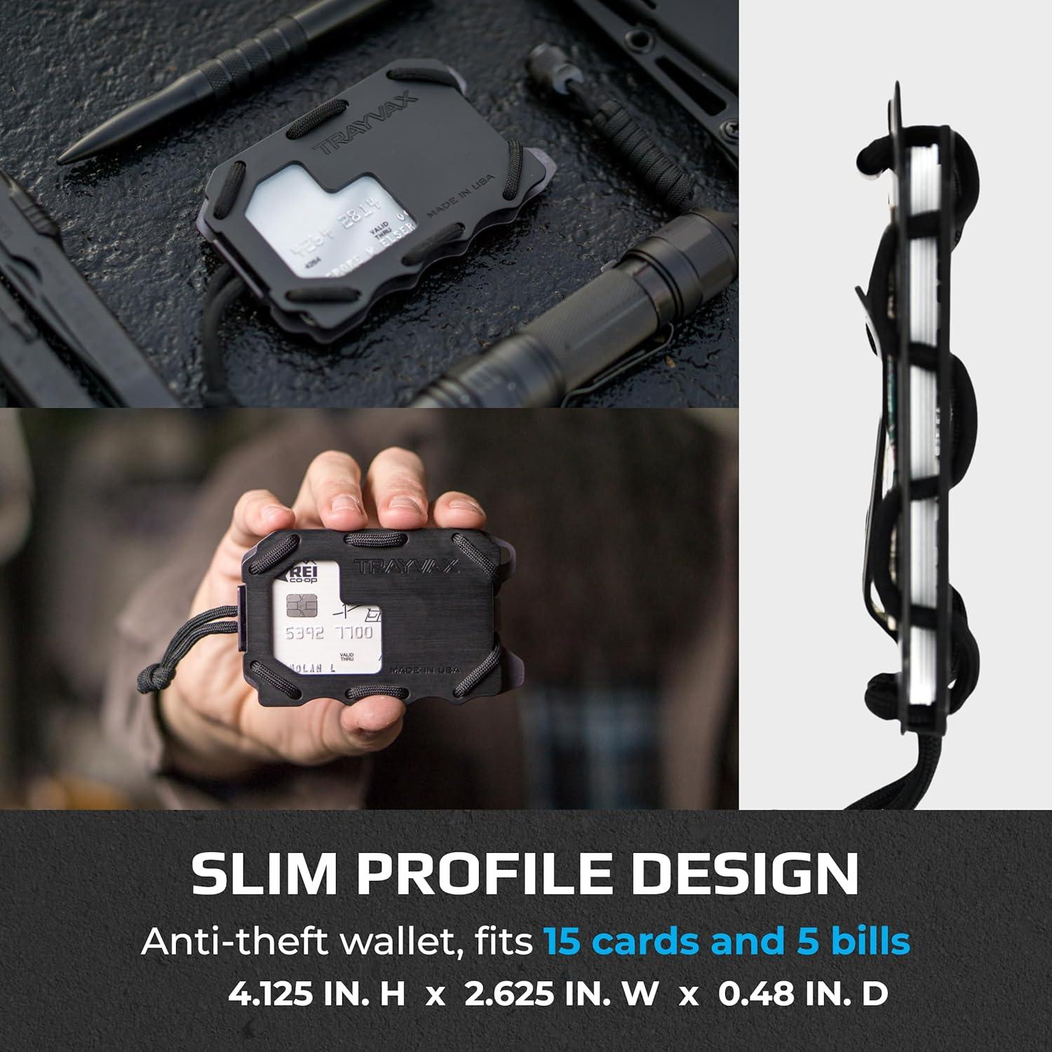 Billetera Trayvax Original 2.0 RFID Minimalista Negra