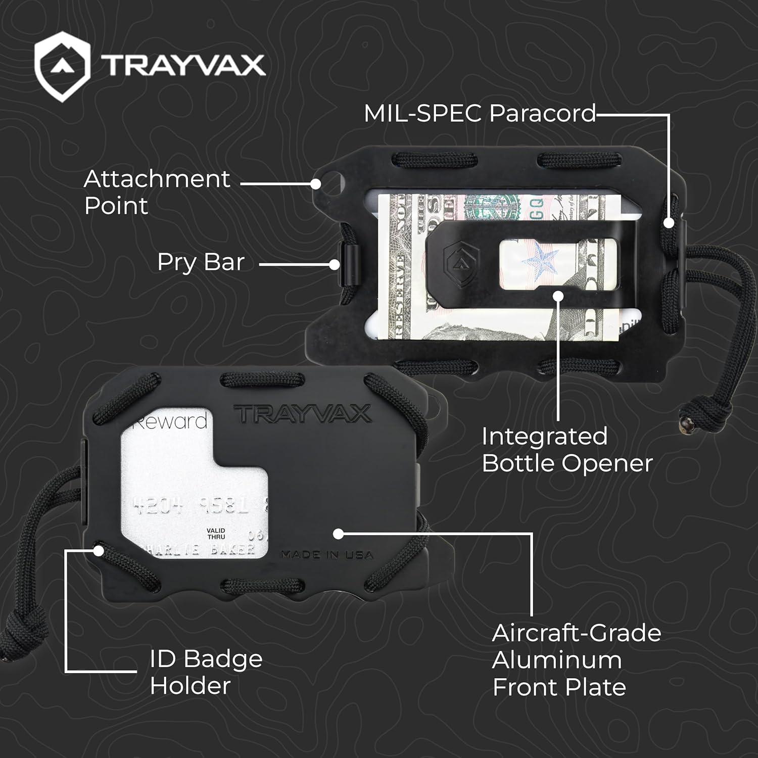Billetera Trayvax Original 2.0 RFID Minimalista Negra