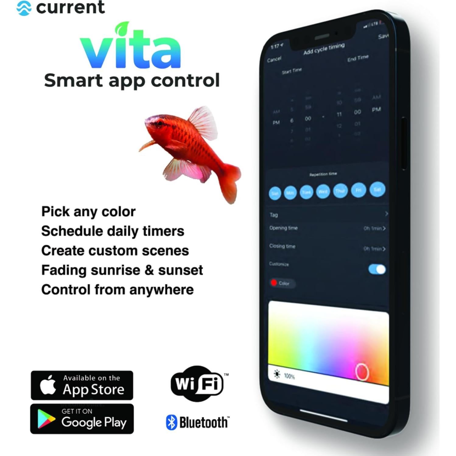 Luz LED para Acuario Current USA ColorPlus 61-89 cm Control App