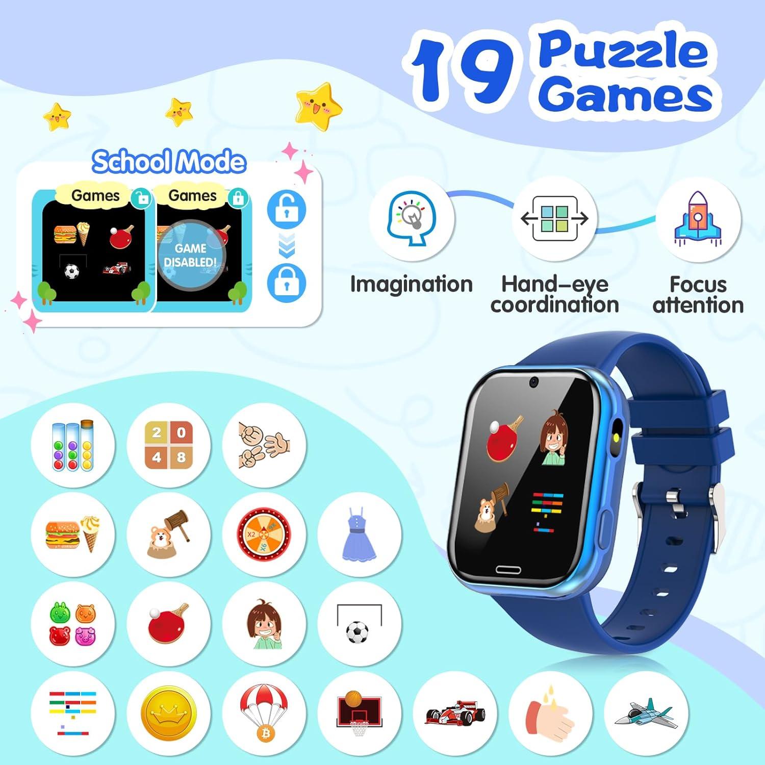 Reloj Inteligente para Niños Xipax Azul con Juegos y Cámara