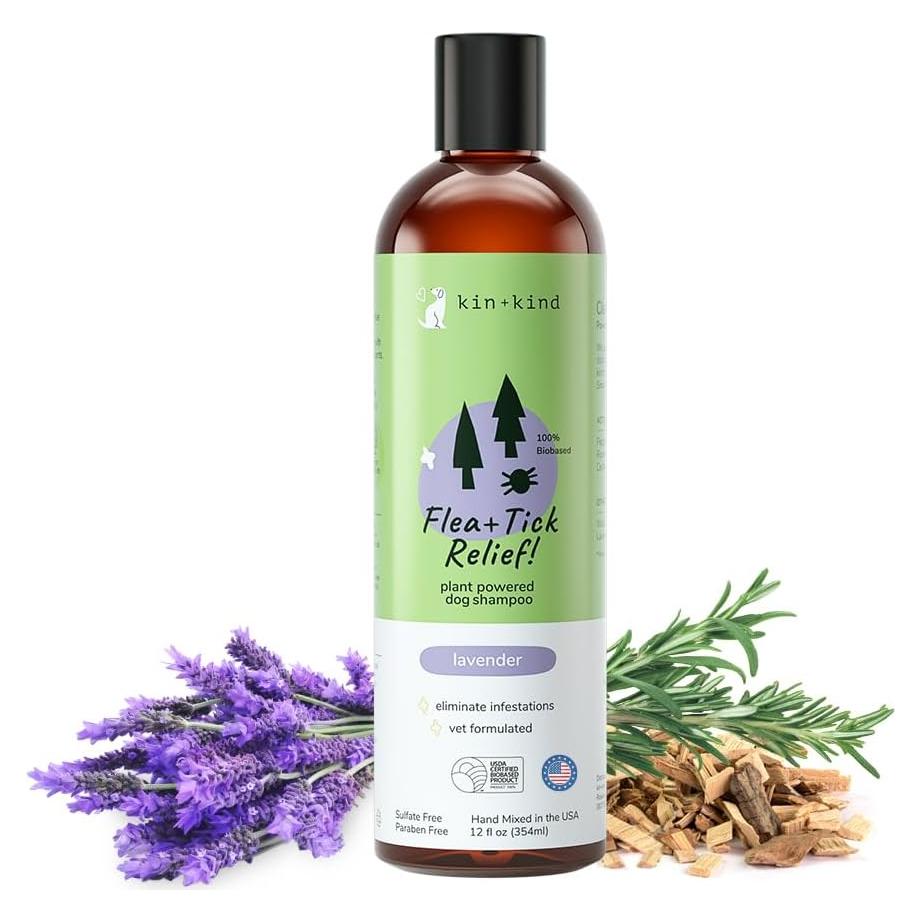 Champú para Pulgas y Garrapatas kin+kind 354.88 ml - Aroma Lavanda