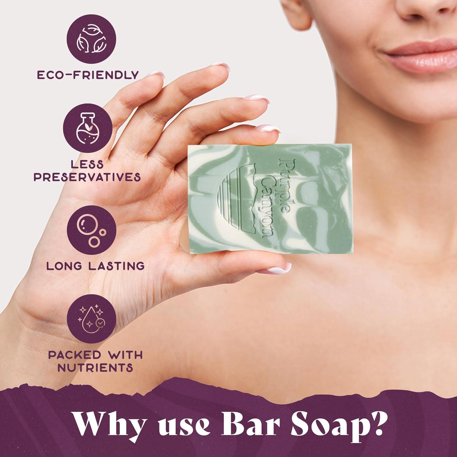 Paquete de 3 Jabones Naturales Hechos a Mano Eucalipto Canyon Morado