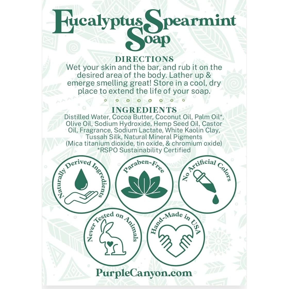 Paquete de 3 Jabones Naturales Hechos a Mano Eucalipto Canyon Morado