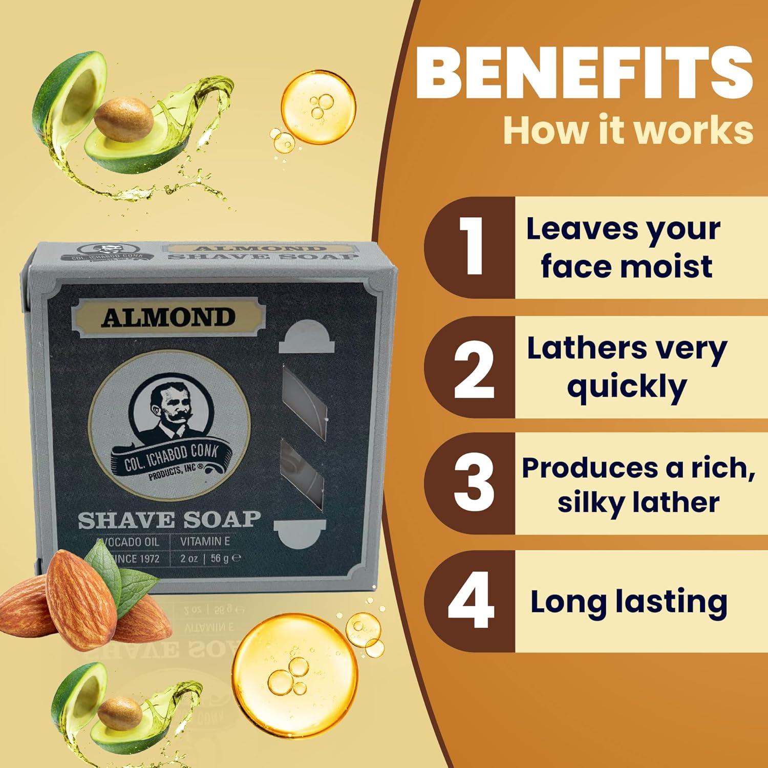 Jabón de Afeitar en Barra Super de Almendra Colonel Conk 89.4g