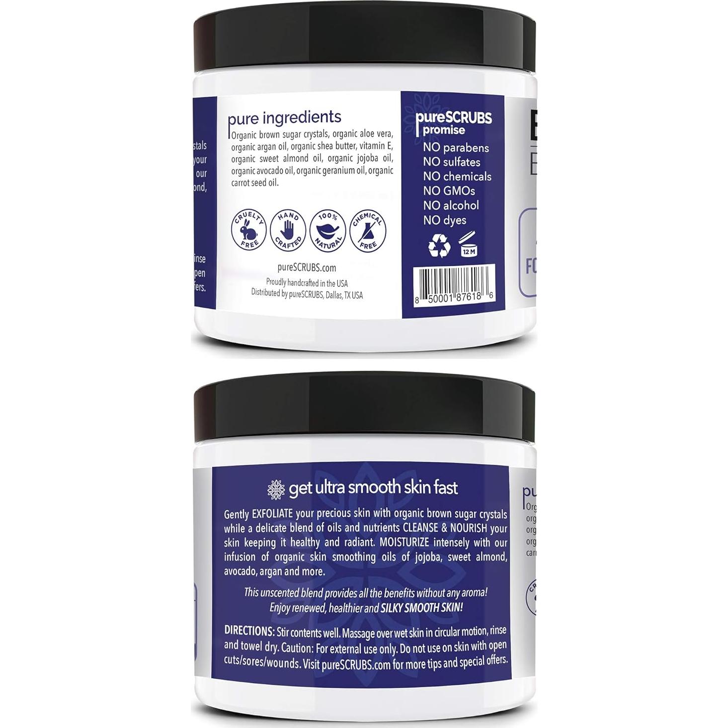 Exfoliante Corporal Sin Aroma pureSCRUBS 453.6g + Accesorios