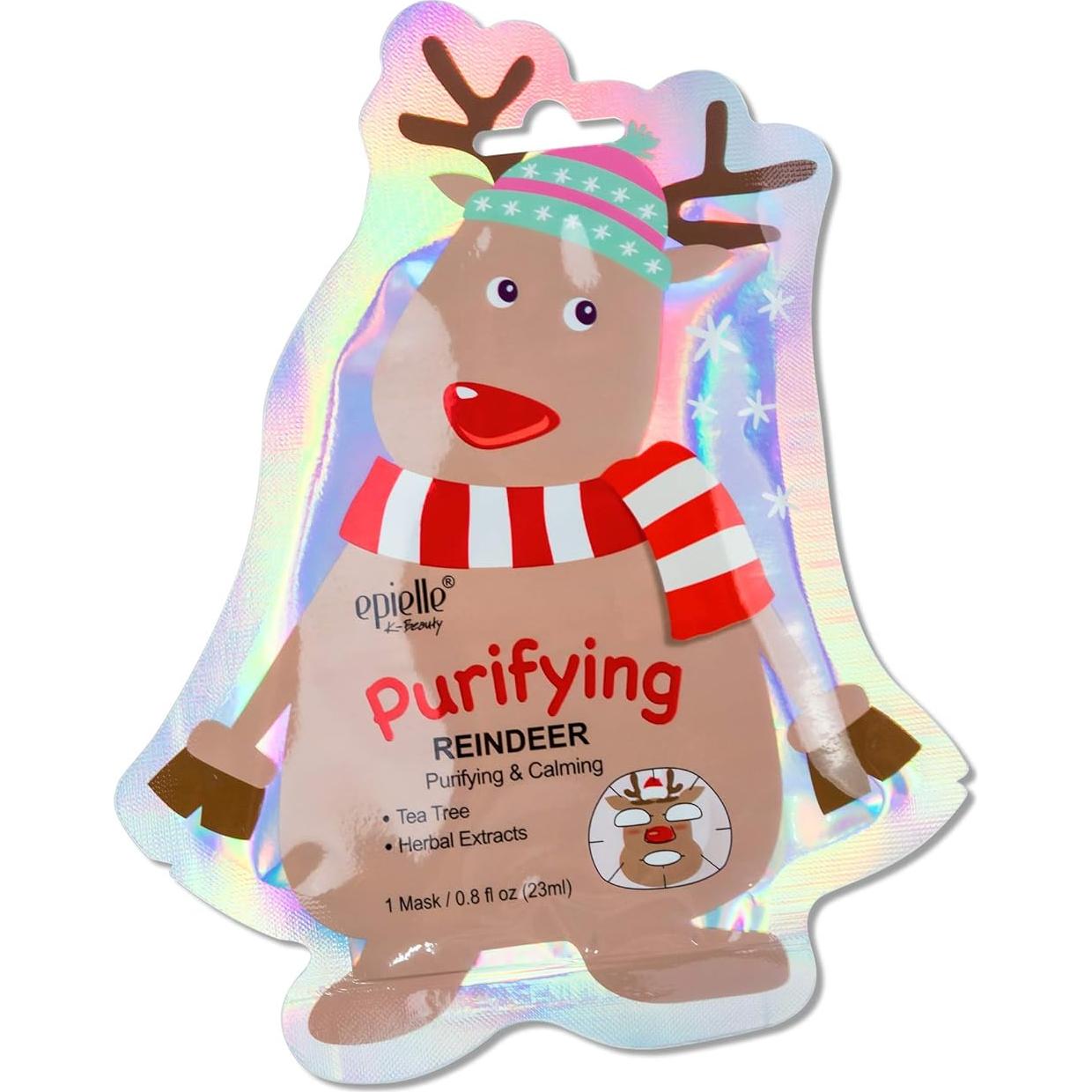 Máscaras Faciales de Hoja Epielle 12pk - Navidad y Spa