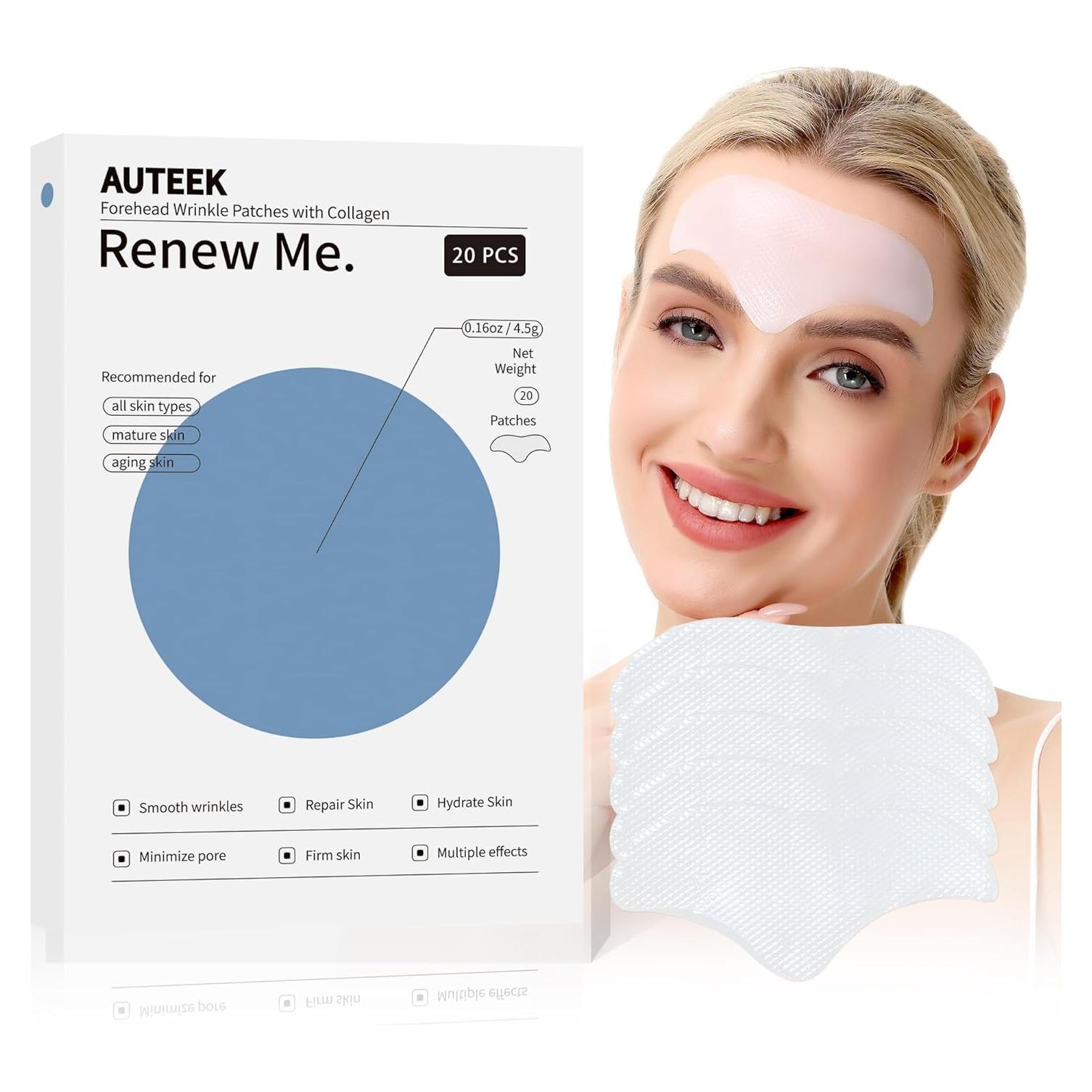 Parche Antienvejecimiento Auteek para Arrugas en la Frente 20pcs