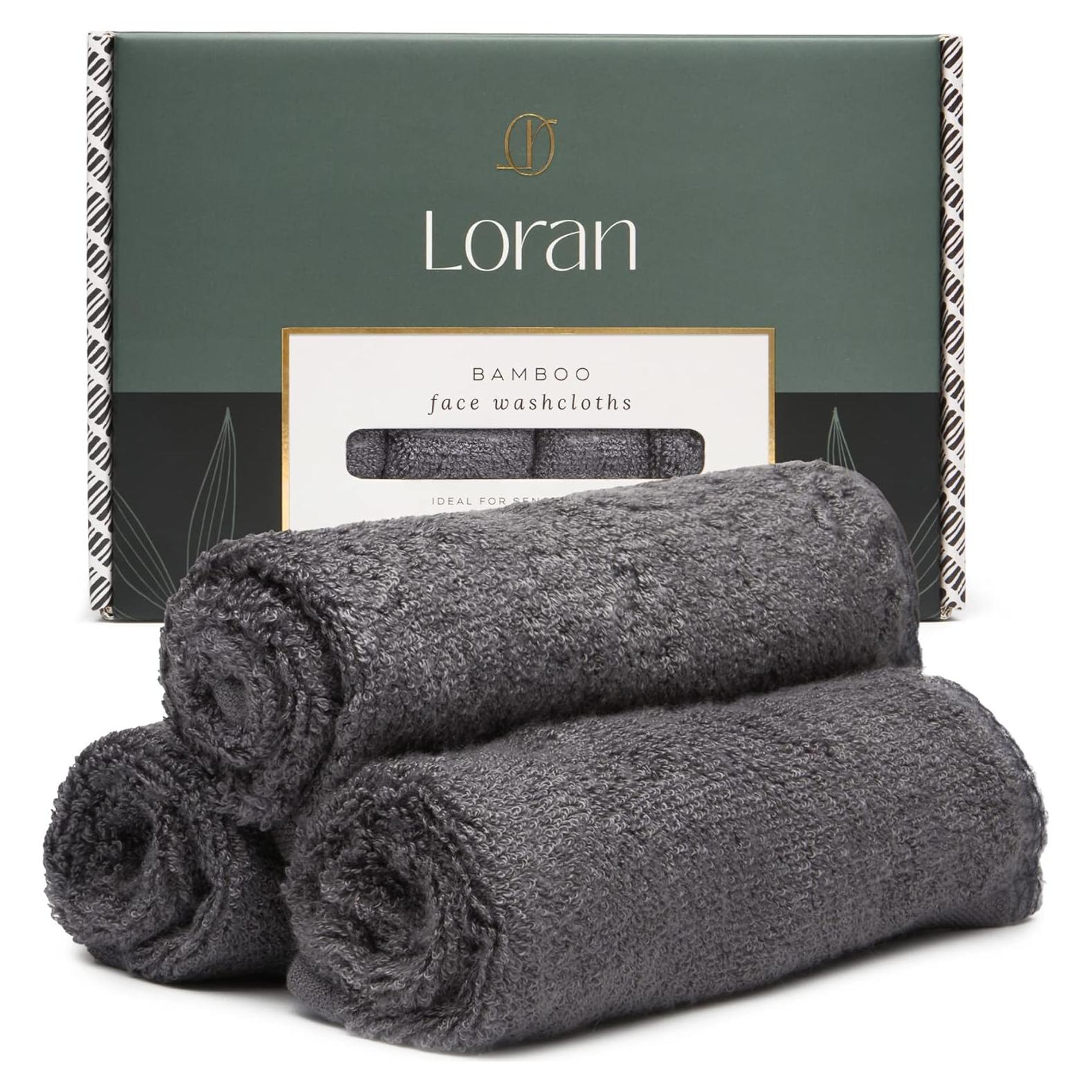 Juego de 6 Toallas de Mano Loran 100% Viscosa 25.4 cm Gris