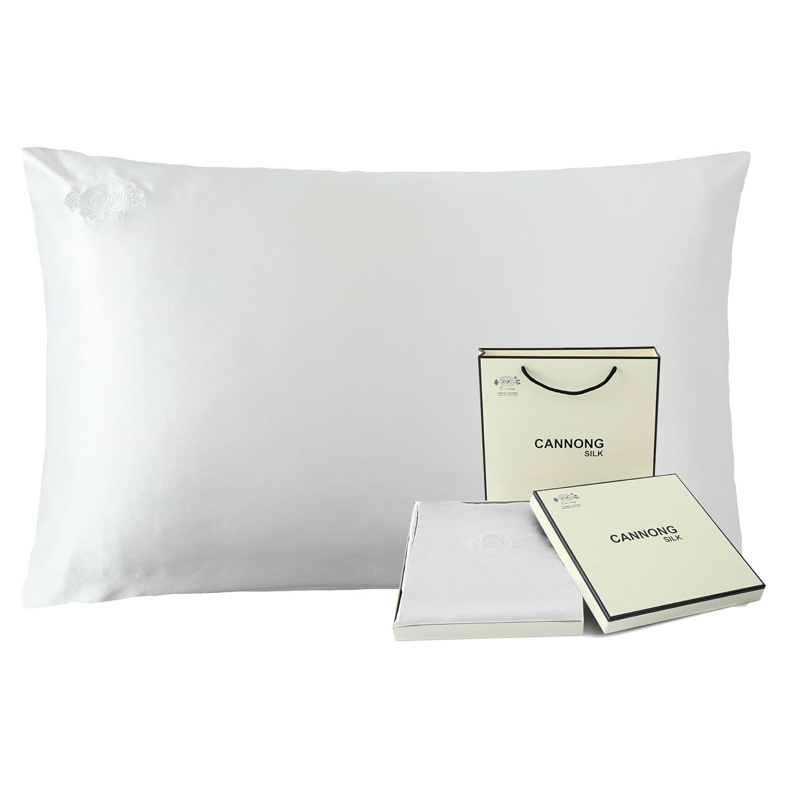 Funda de Almohada de Seda de Morera CANNONG Estándar 50.8x66cm Gris