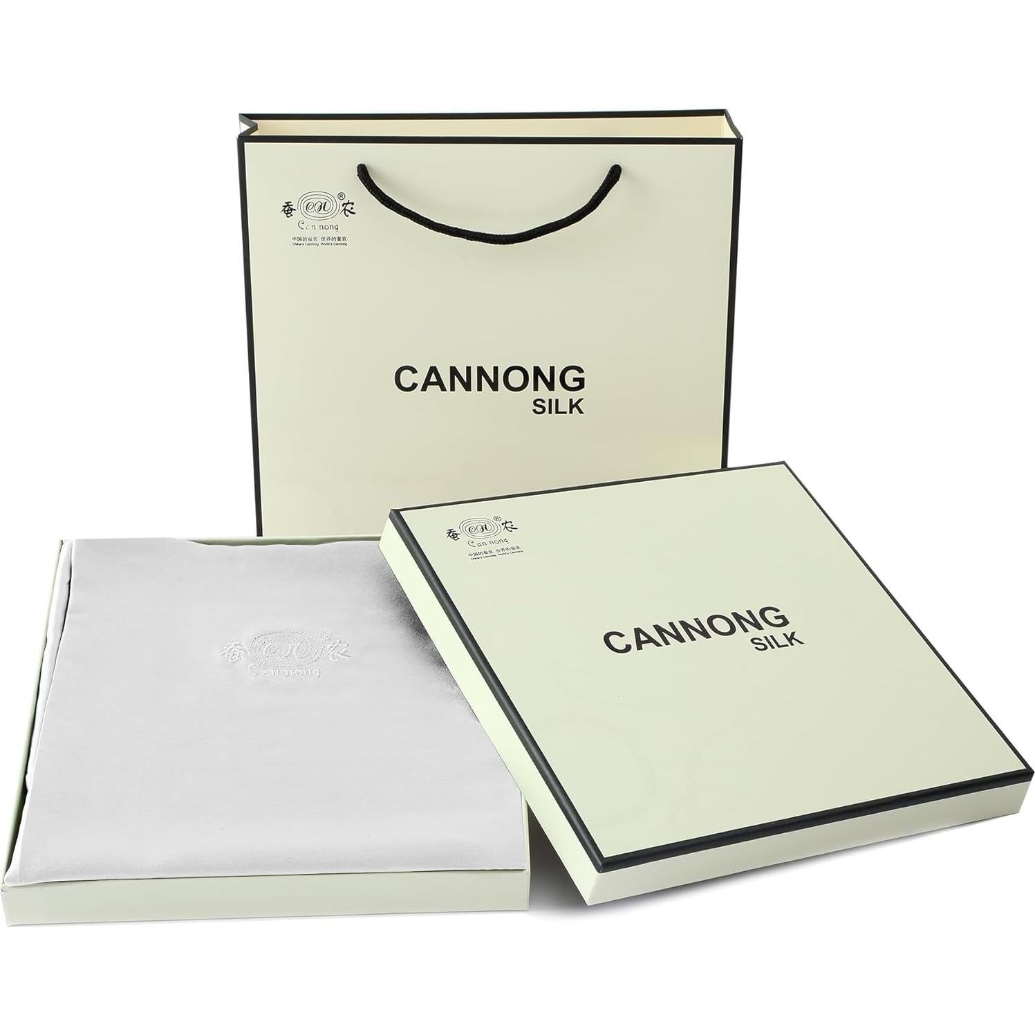 Funda de Almohada de Seda de Morera CANNONG Estándar 50.8x66cm Gris