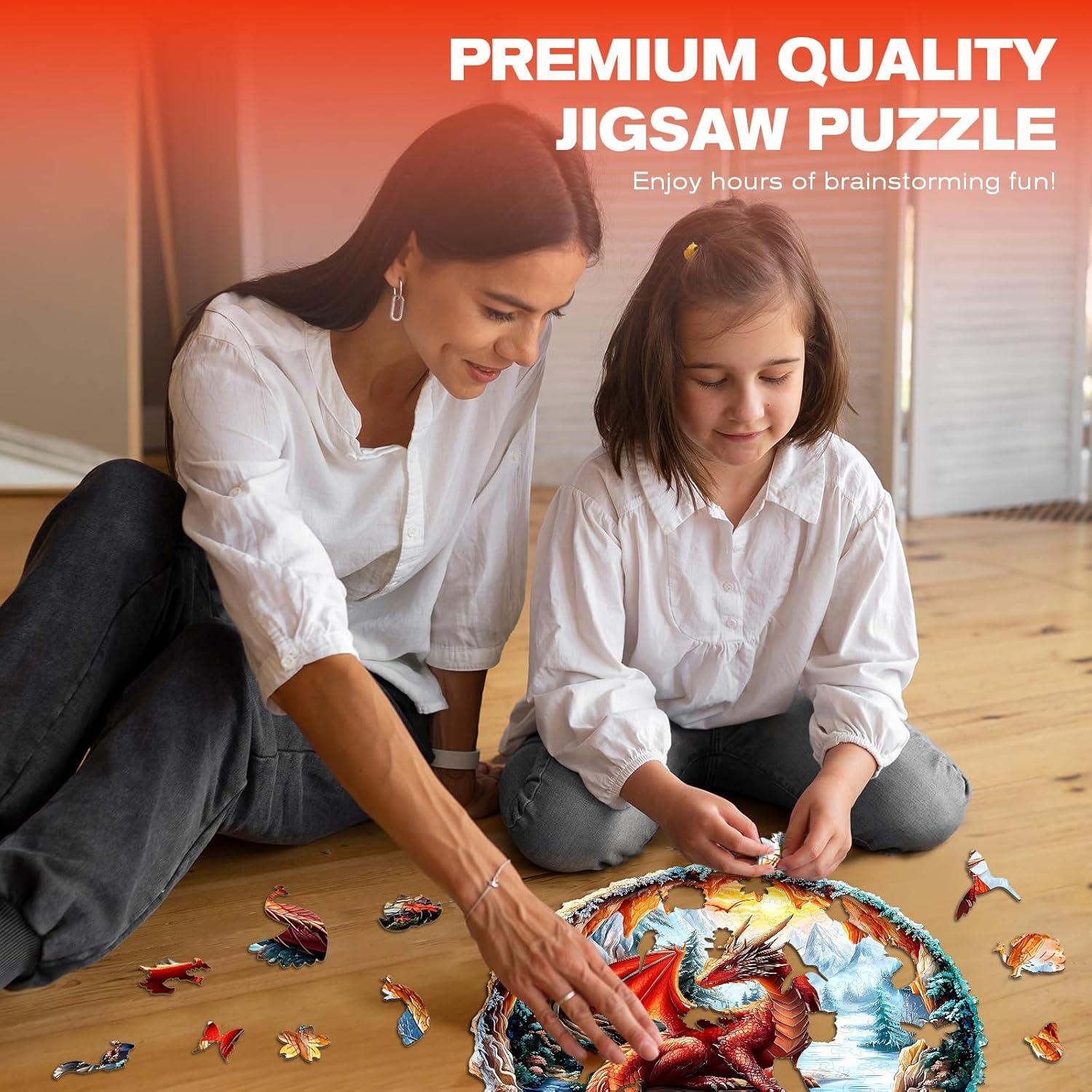 Rompecabezas de Madera 3D DOCRAGI Dragón Carmesí 95 Piezas