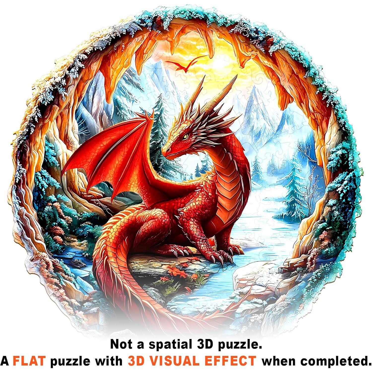 Rompecabezas de Madera 3D DOCRAGI Dragón Carmesí 95 Piezas