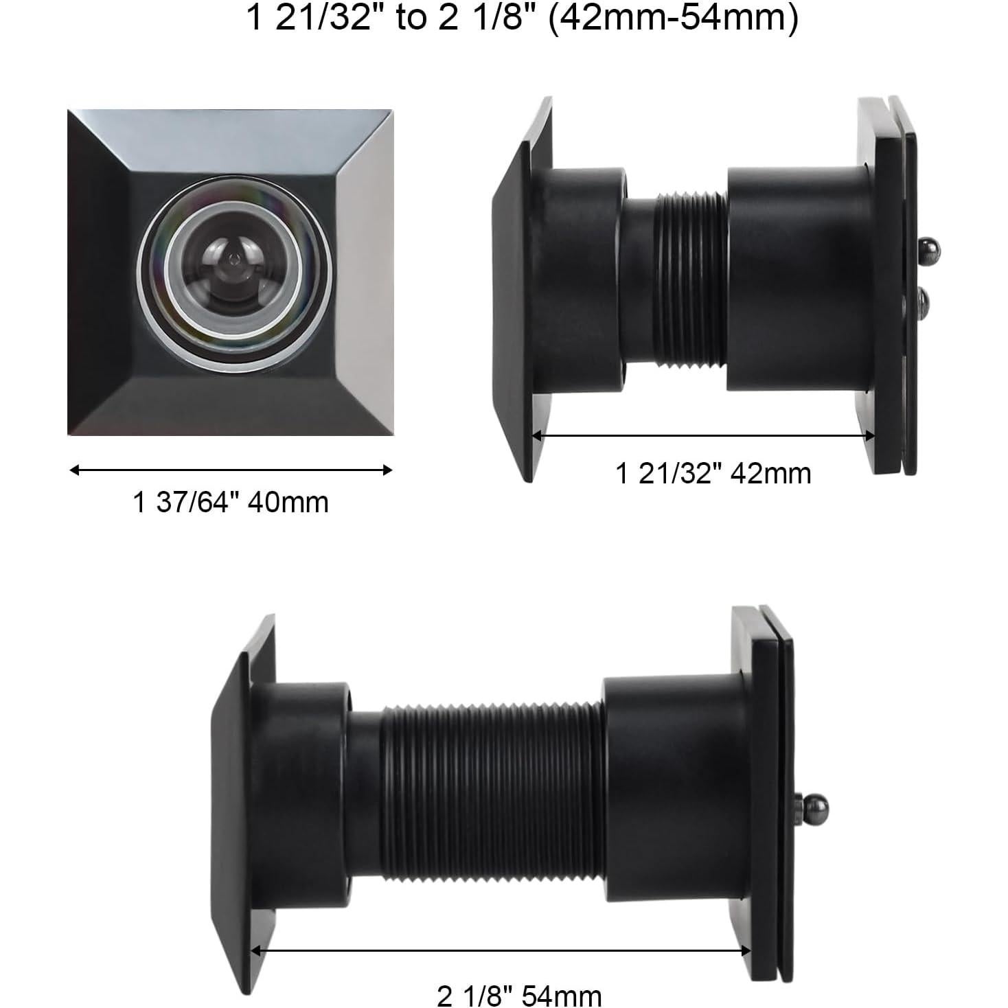 Visor de Puerta Cuadrado Earl Diamond 220 Grados Negro Mate