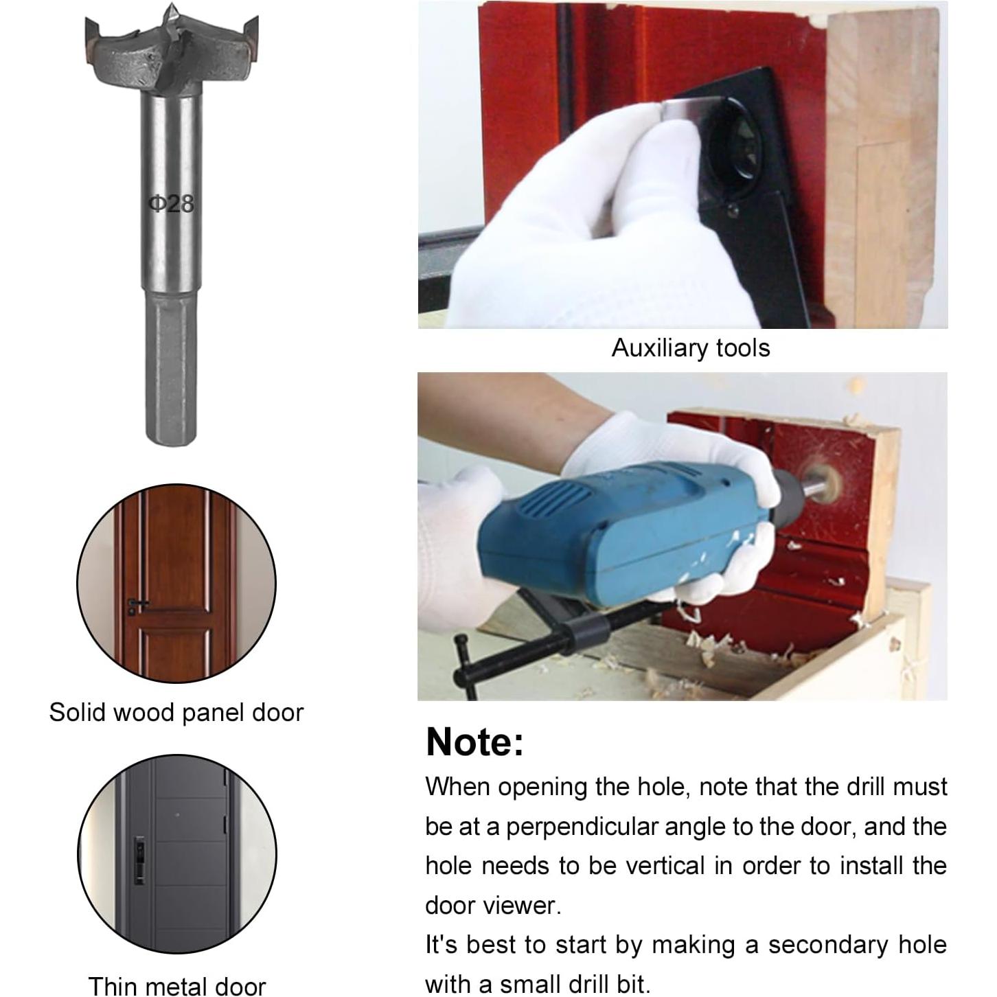 Visor de Puerta Cuadrado Earl Diamond 220 Grados Negro Mate