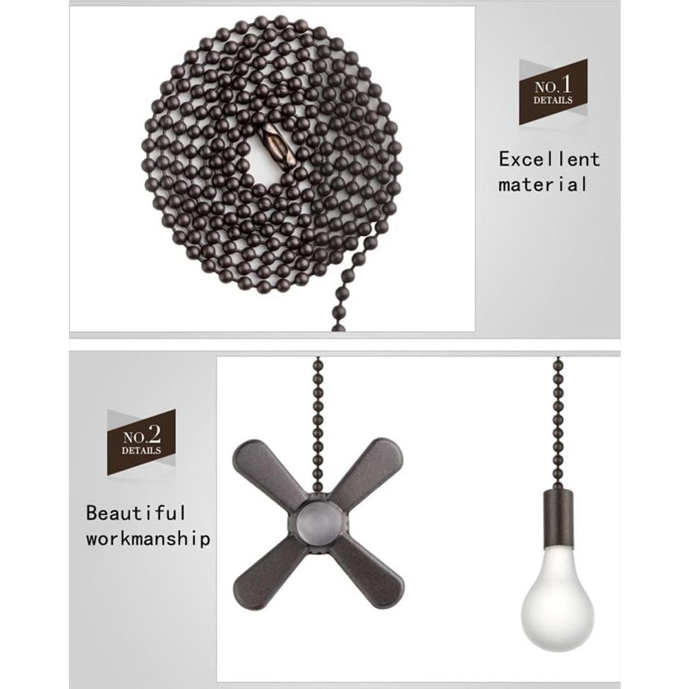 Cadena de Tirar para Ventilador de Techo LDCREEE Bronce 3 Conjuntos