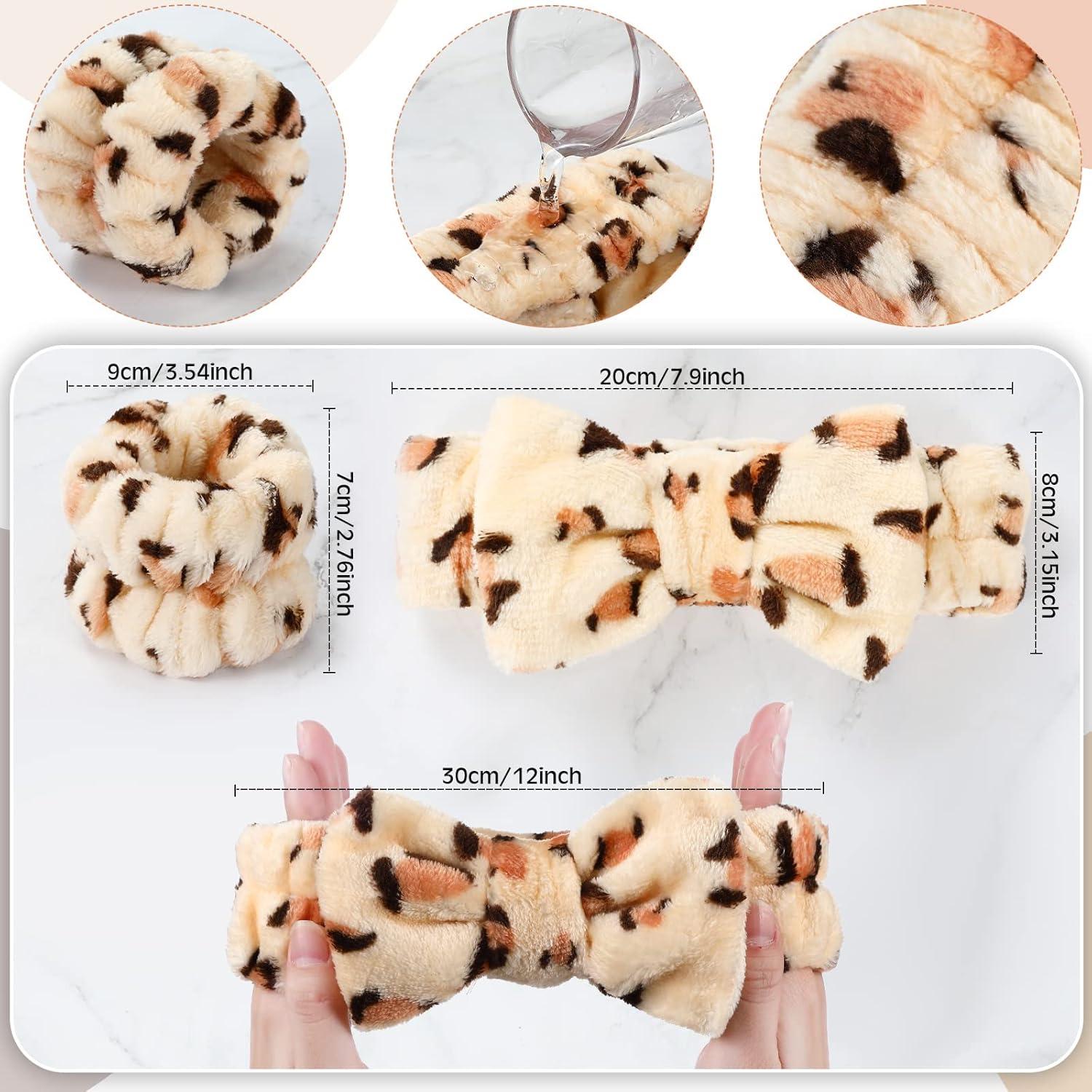 Cinta de Spa y Muñequera Hanaive para Lavar la Cara - Leopardo