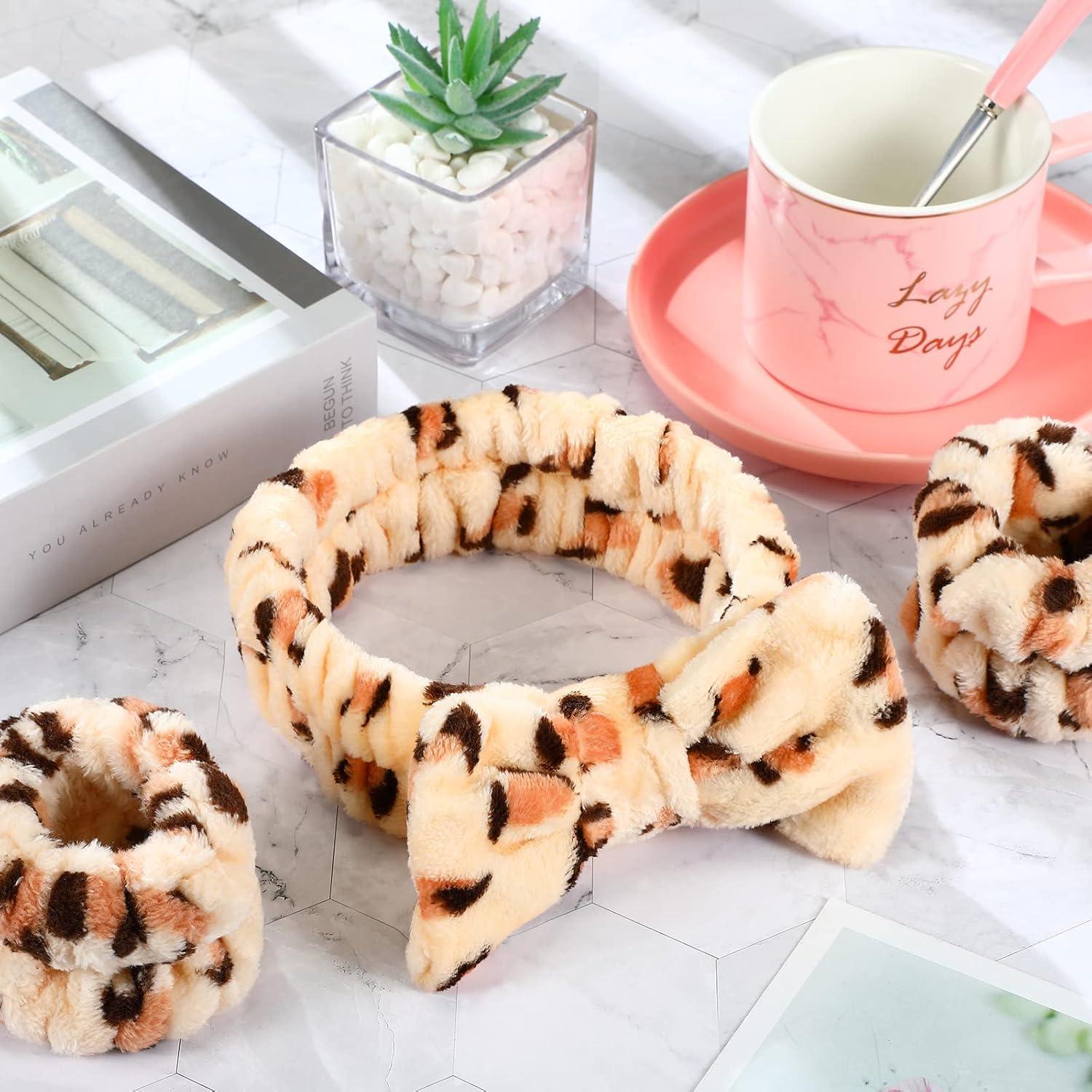 Cinta de Spa y Muñequera Hanaive para Lavar la Cara - Leopardo