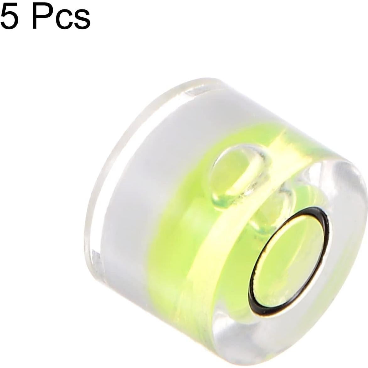 HARFINGTON 5pcs Round Bubble Level 8x5.5mm Mini Circular Bullseye Spirit Levels for Leveling Camera Tripod Telescope Workshop Turntable Pictures Frame, Lime