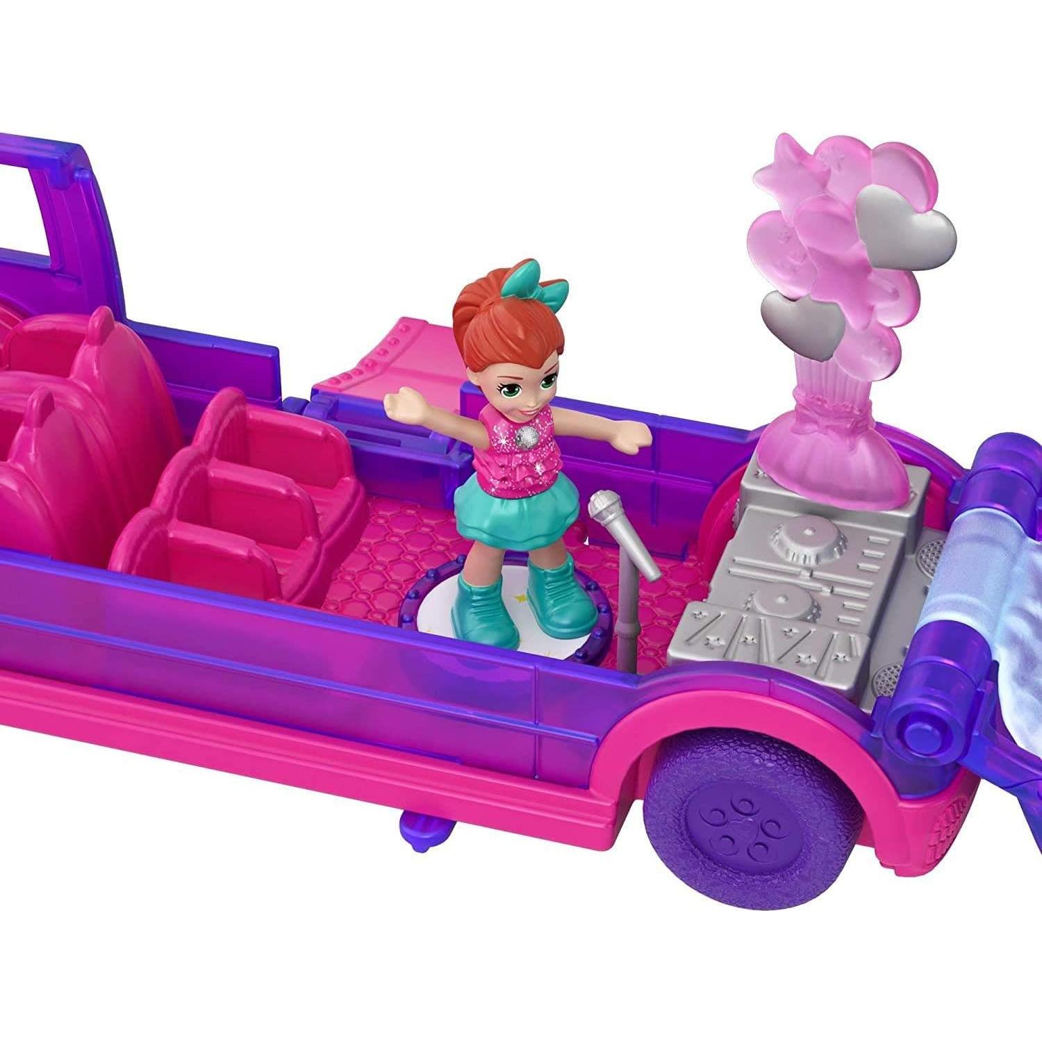 Limusina de Fiesta Pollyville Mattel con Muñeca Lila y Accesorios