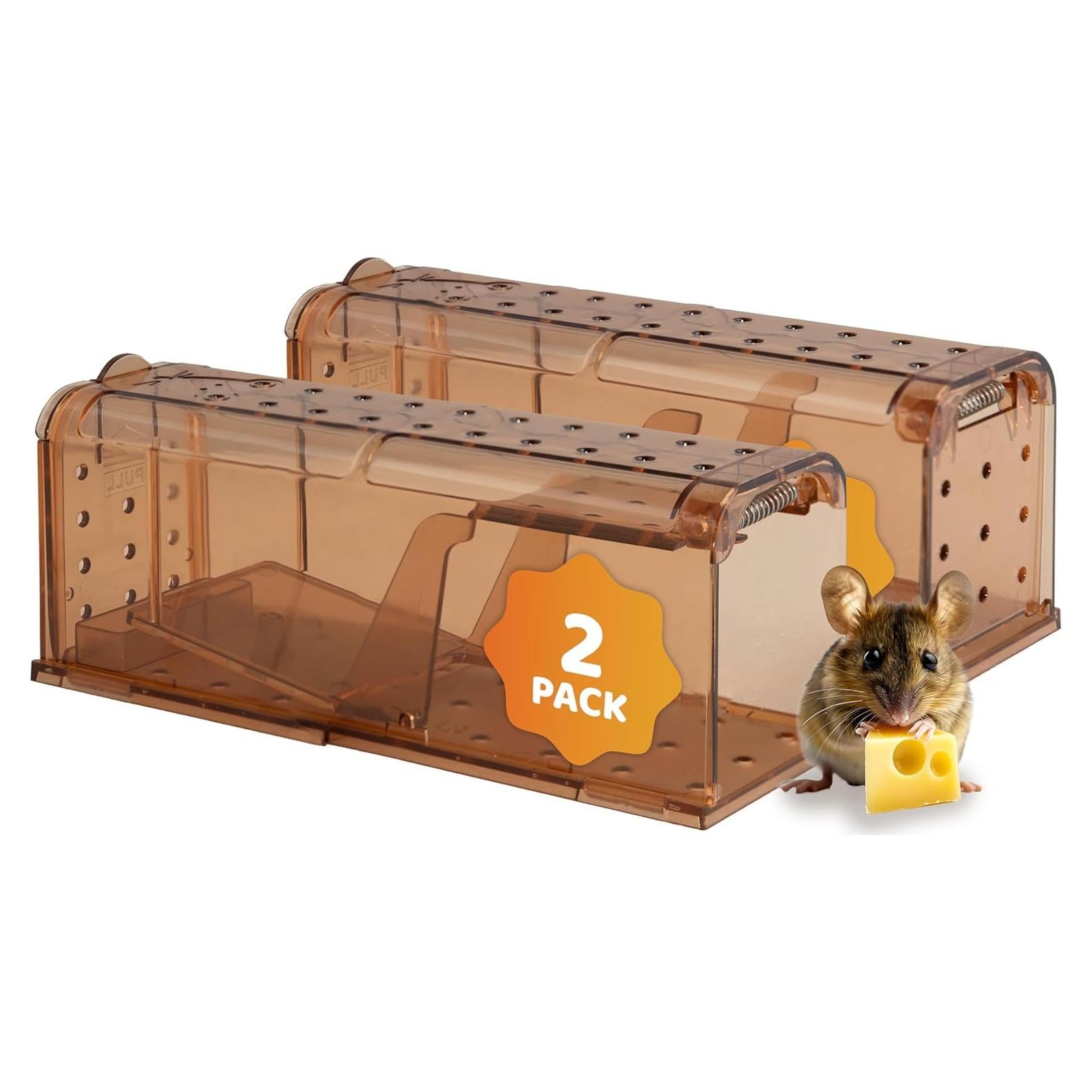 Trampa Humana para Ratones Sunnydaze - Reutilizable - Paquete de 2