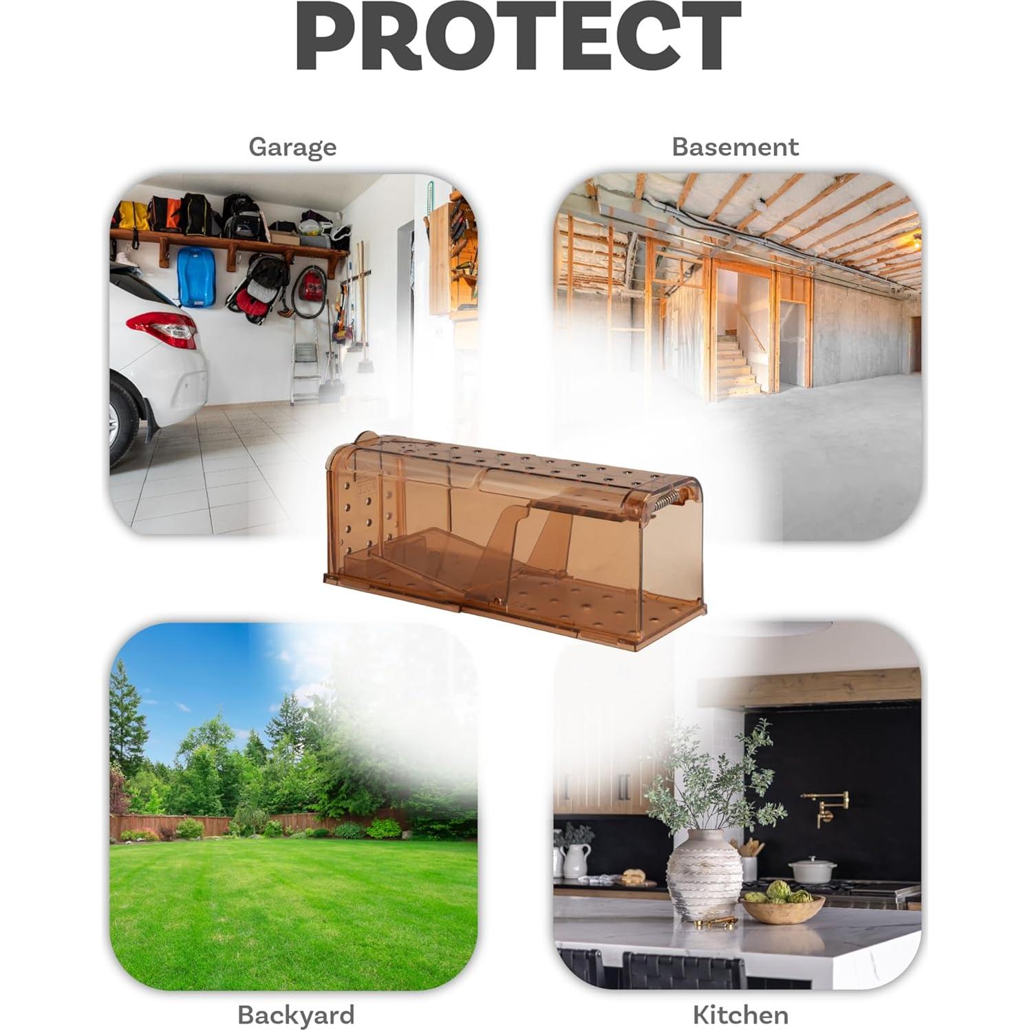 Trampa Humana para Ratones Sunnydaze - Reutilizable - Paquete de 2