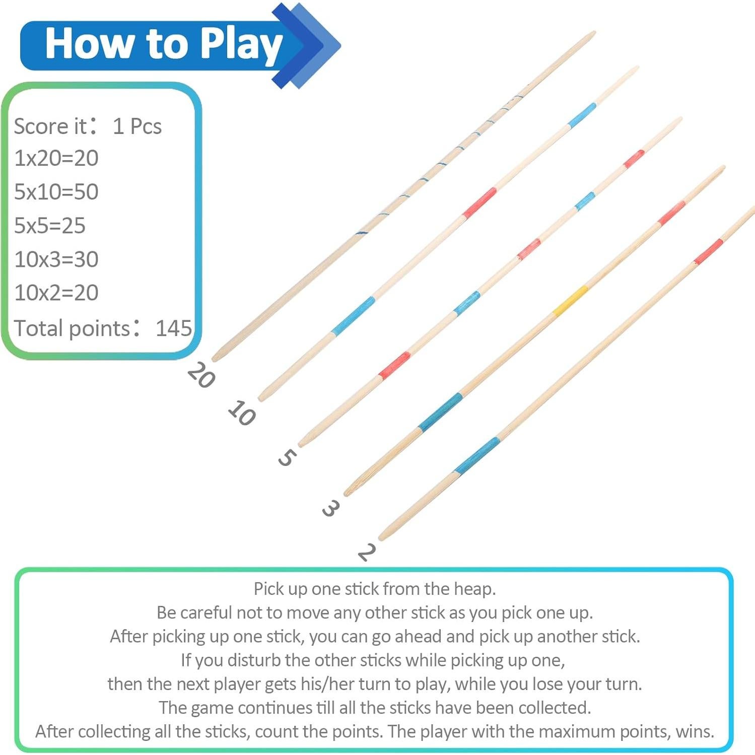 Juego de Palitos de Recoger Grande HuangQiao 49.8 cm - 123 Piezas