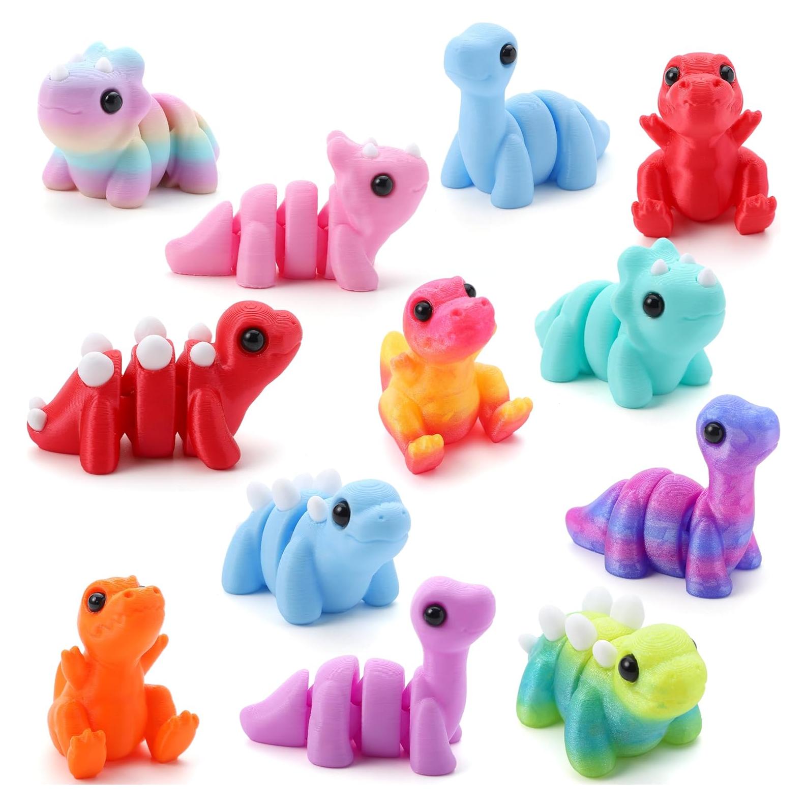 Set de 12 Mini Dinosaurios Impresos en 3D Joyin - Juguetes Antiestrés