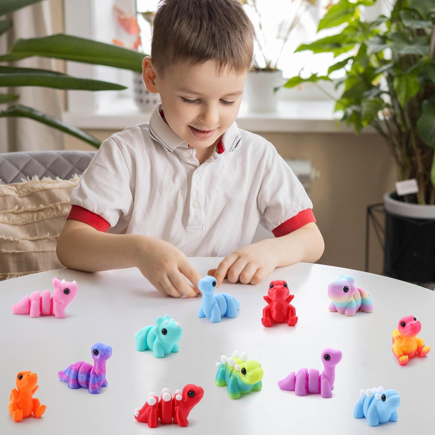 Set de 12 Mini Dinosaurios Impresos en 3D Joyin - Juguetes Antiestrés