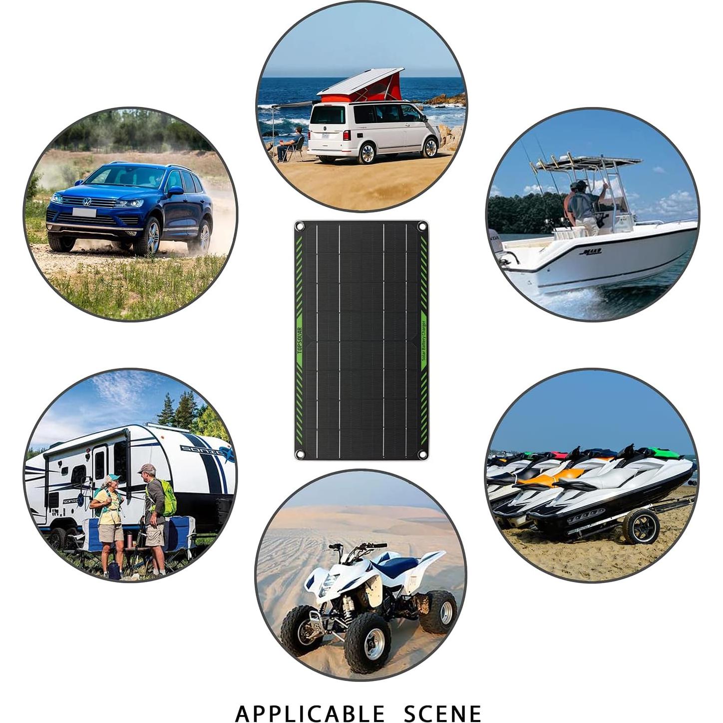 Cargador Solar Topsolar 10W 12V para Baterías de Vehículo