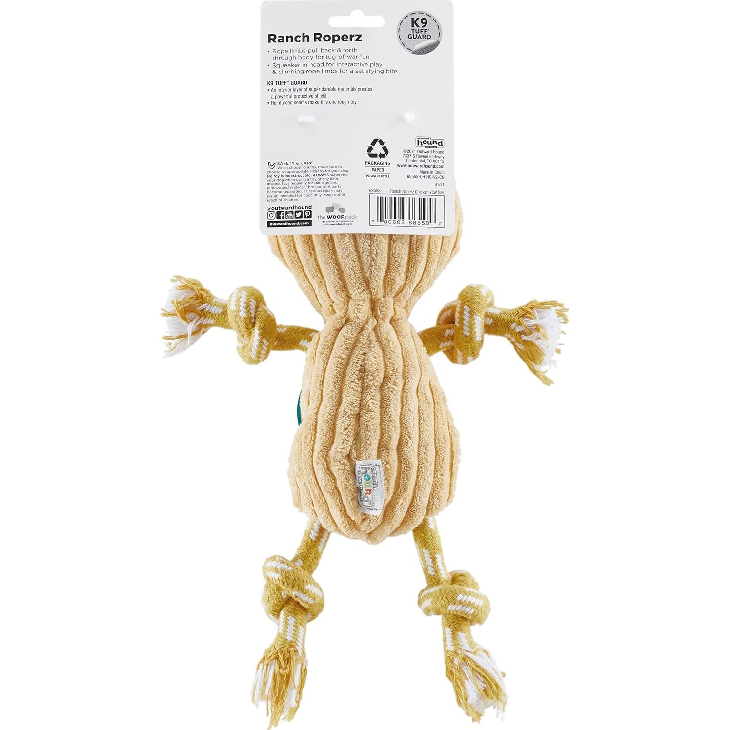 Juguete de Perro de Peluche Outward Hound Ranch Roperz Pollo