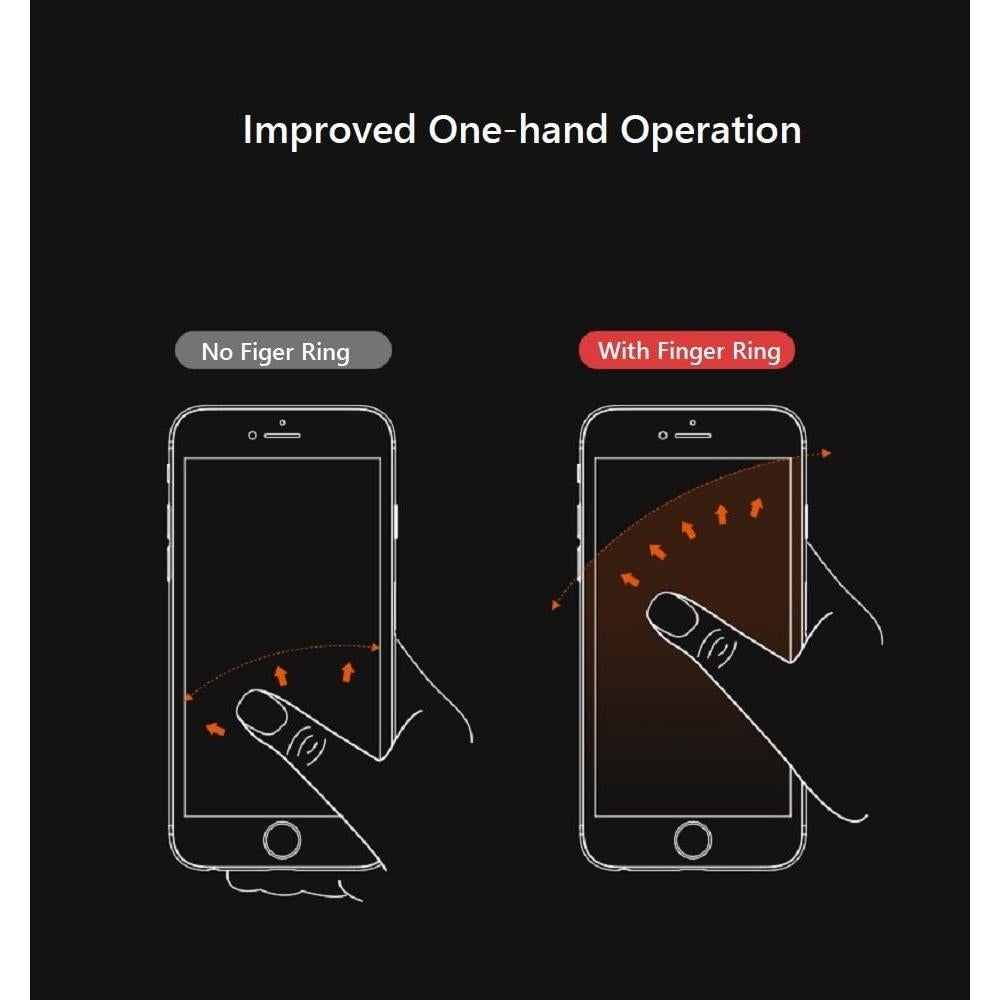 Soporte de Anillo para Teléfono Tomorotec Negro 360° Rotación