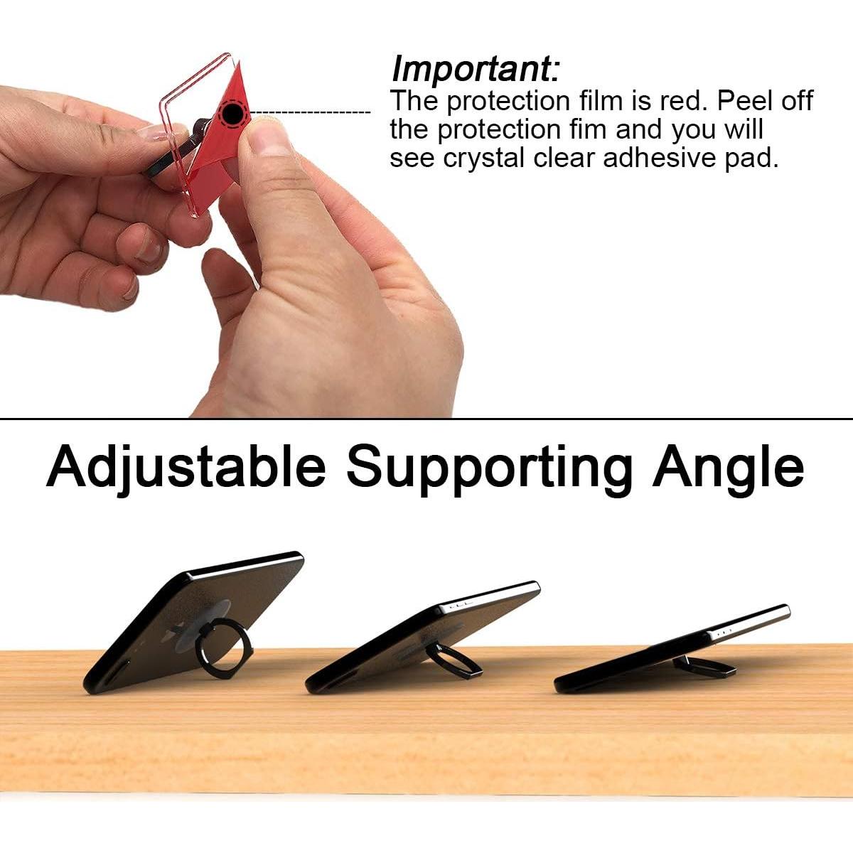 Soporte de Anillo para Teléfono Tomorotec Negro 360° Rotación