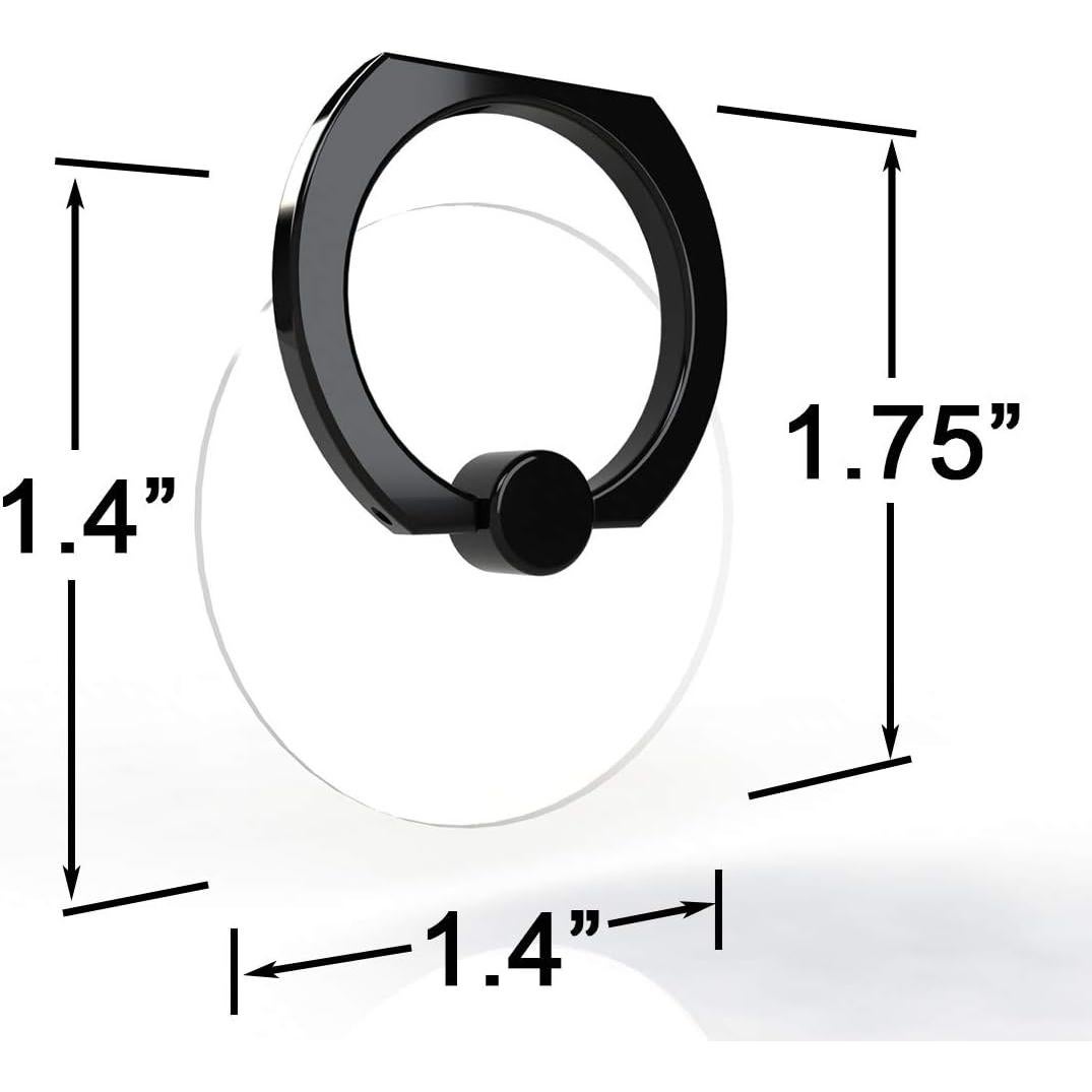 Soporte de Anillo para Teléfono Tomorotec Negro 360° Rotación