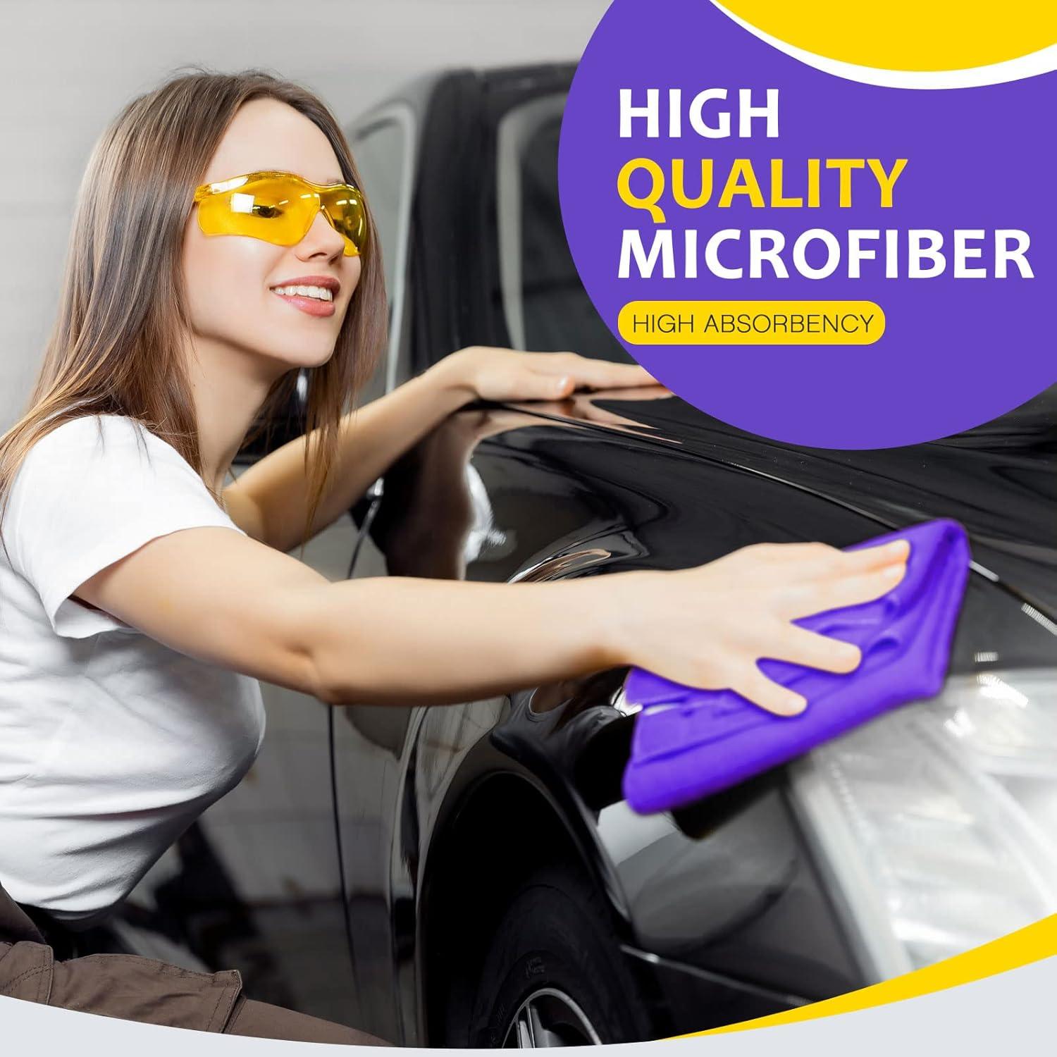 Paños de Microfibra Nuenen 40x40 cm Morado 60 Pcs Reutilizables