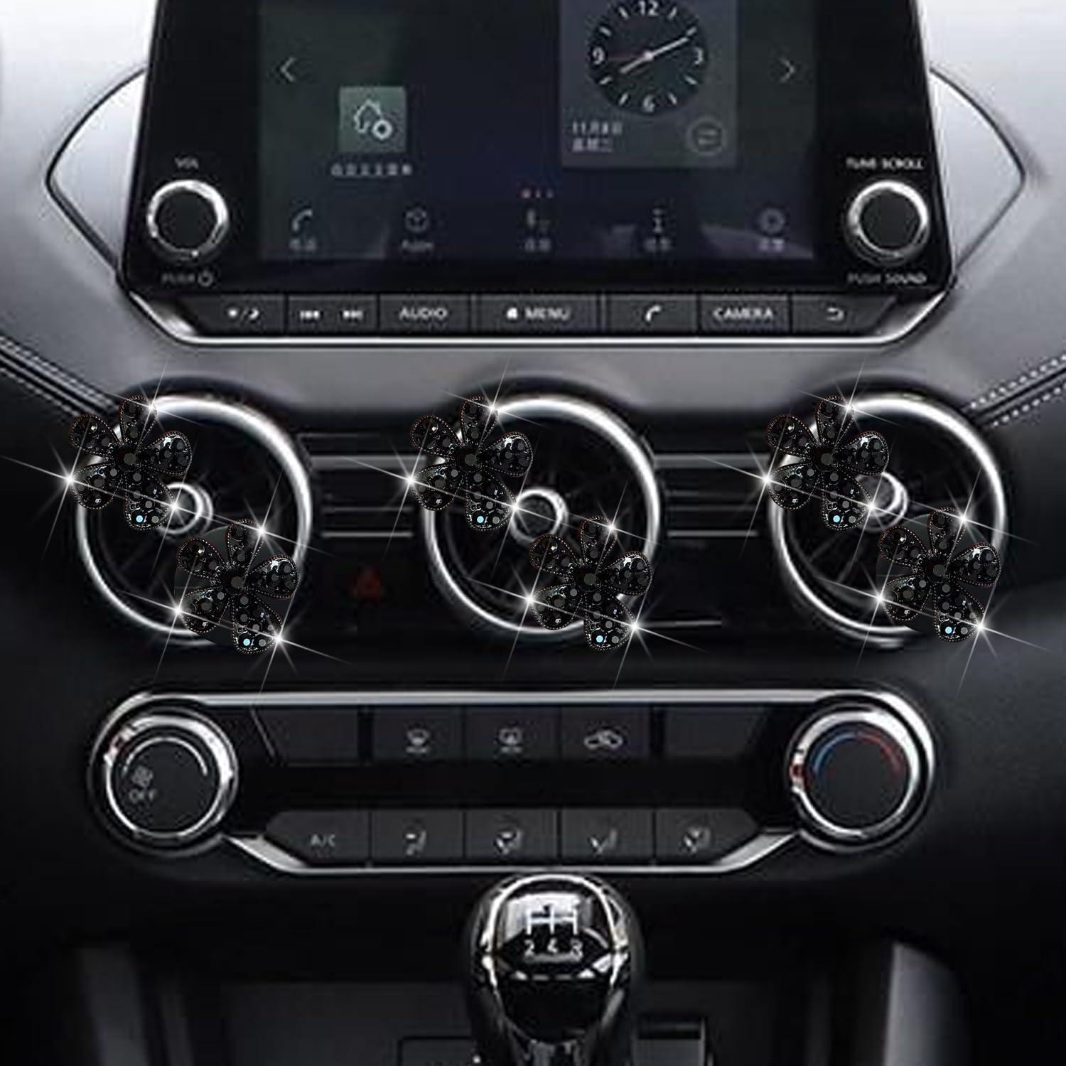 Clip de Perfume para Coche Jowxsx 4 Pcs Diseño Mariposa Negro