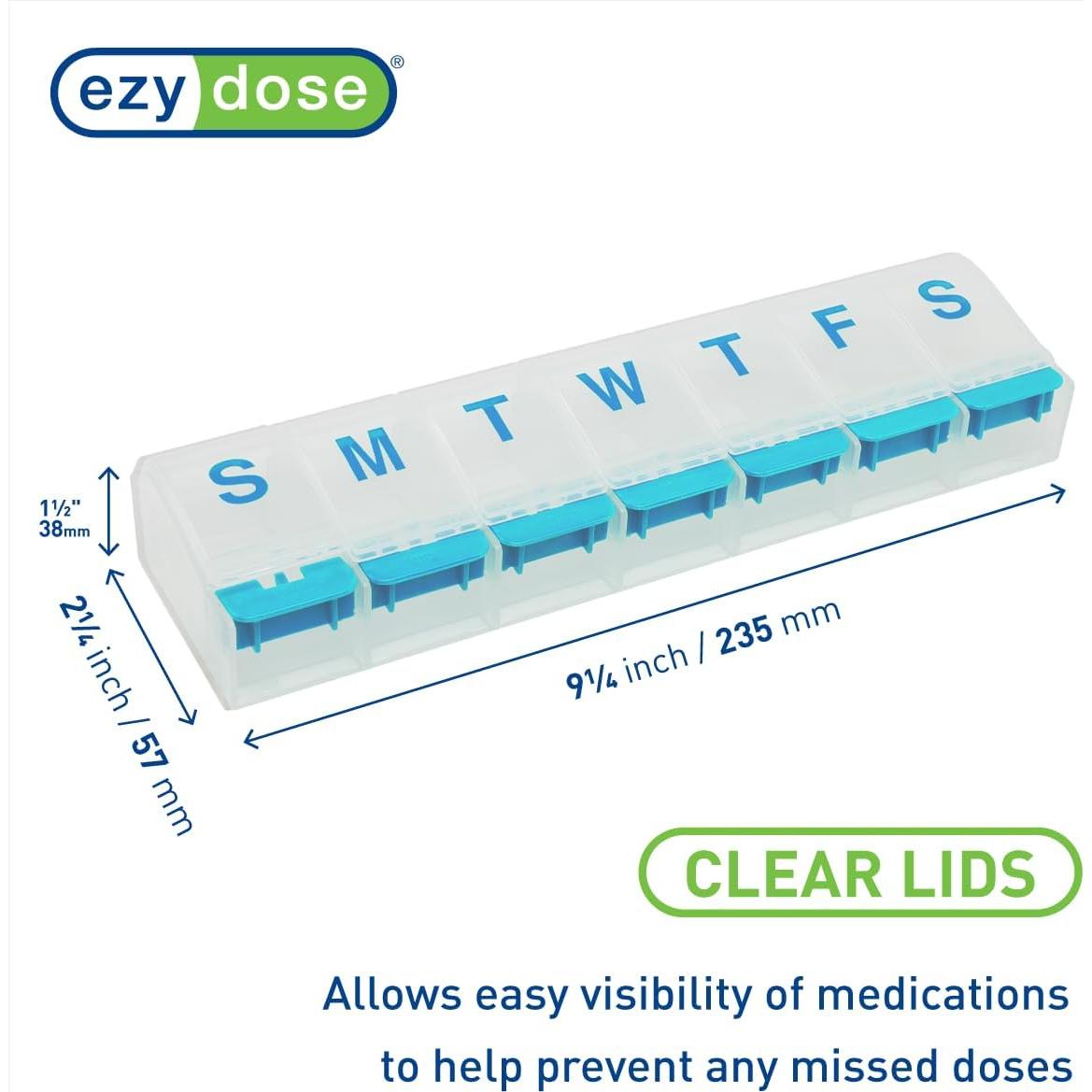 Organizador de Pastillas Semanal EZY DOSE XXL Azul 7 Días
