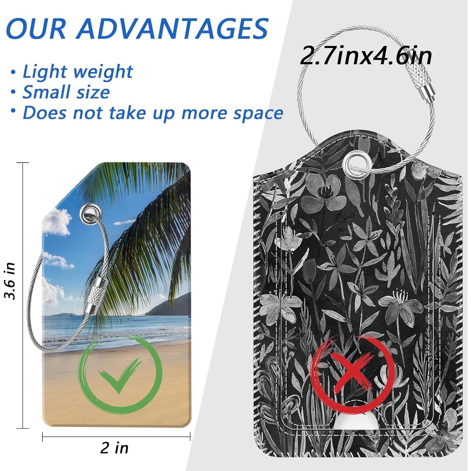 Etiquetas de Equipaje ZYAOTWQZ 2 Piezas 8.89x5.08cm Playa