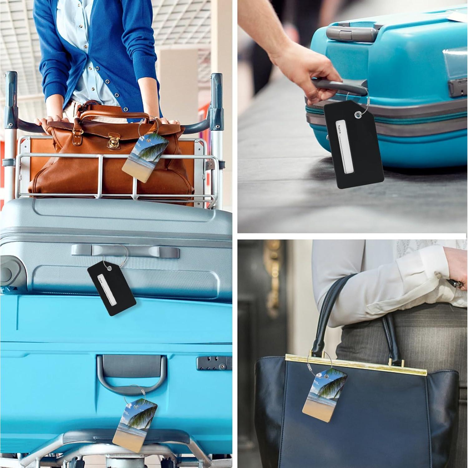 Etiquetas de Equipaje ZYAOTWQZ 2 Piezas 8.89x5.08cm Playa