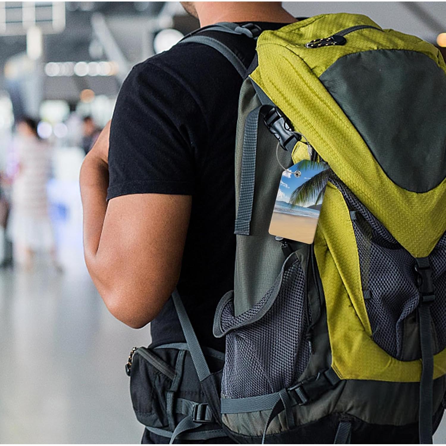 Etiquetas de Equipaje ZYAOTWQZ 2 Piezas 8.89x5.08cm Playa