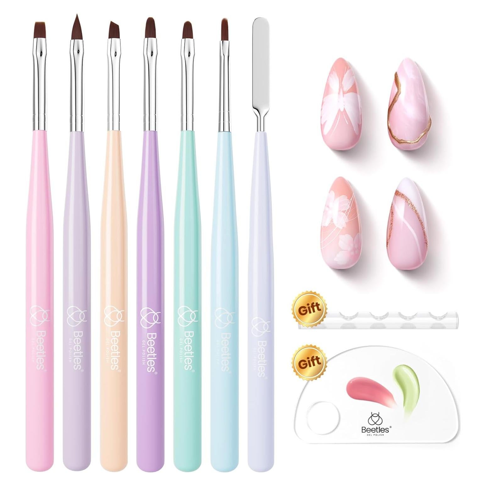 Juego de 7 Pinceles de Arte de Uñas Beetles - Manicura DIY