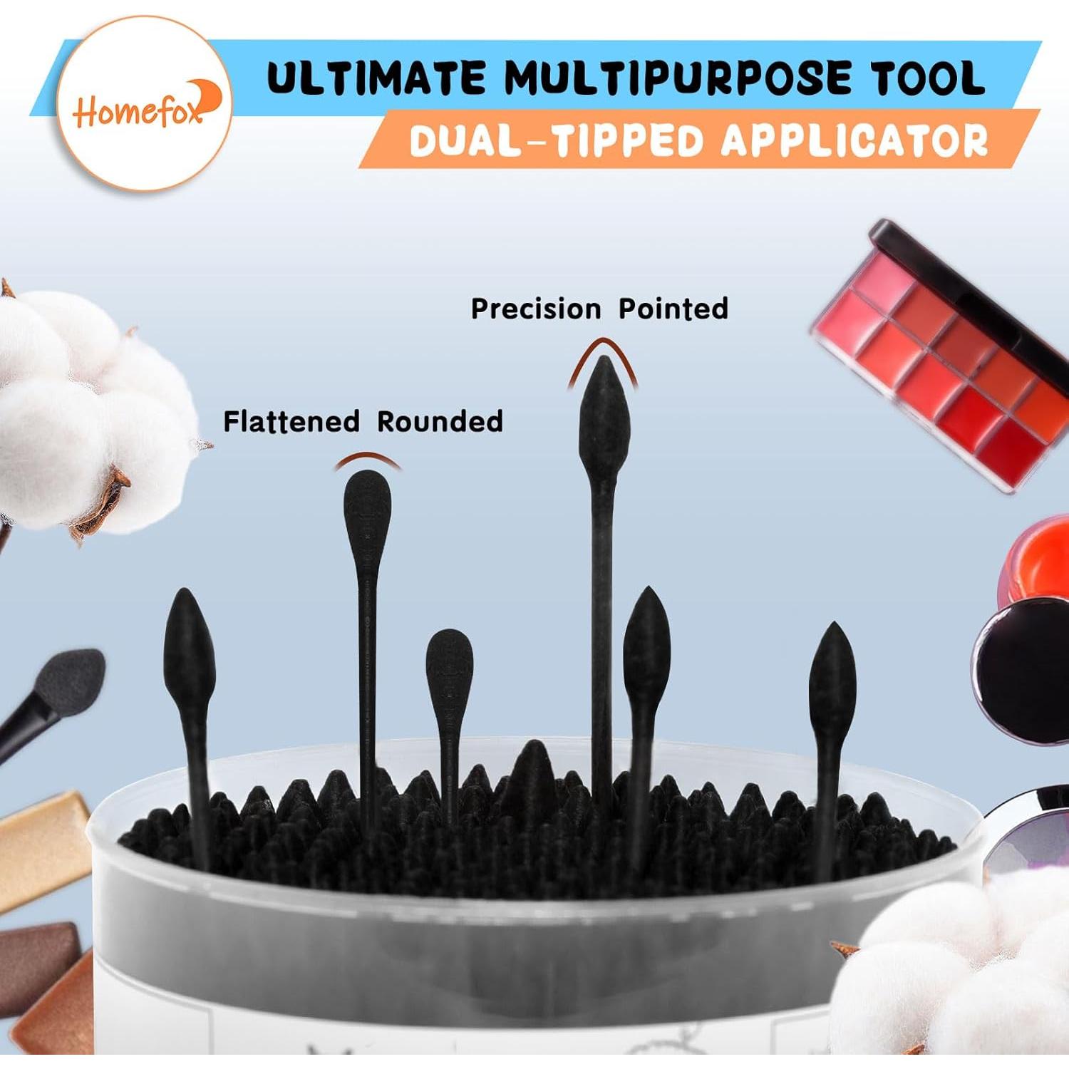 Q-tips XL Negro HOMEFOX - 250 Bastones de Algodón Orgánico