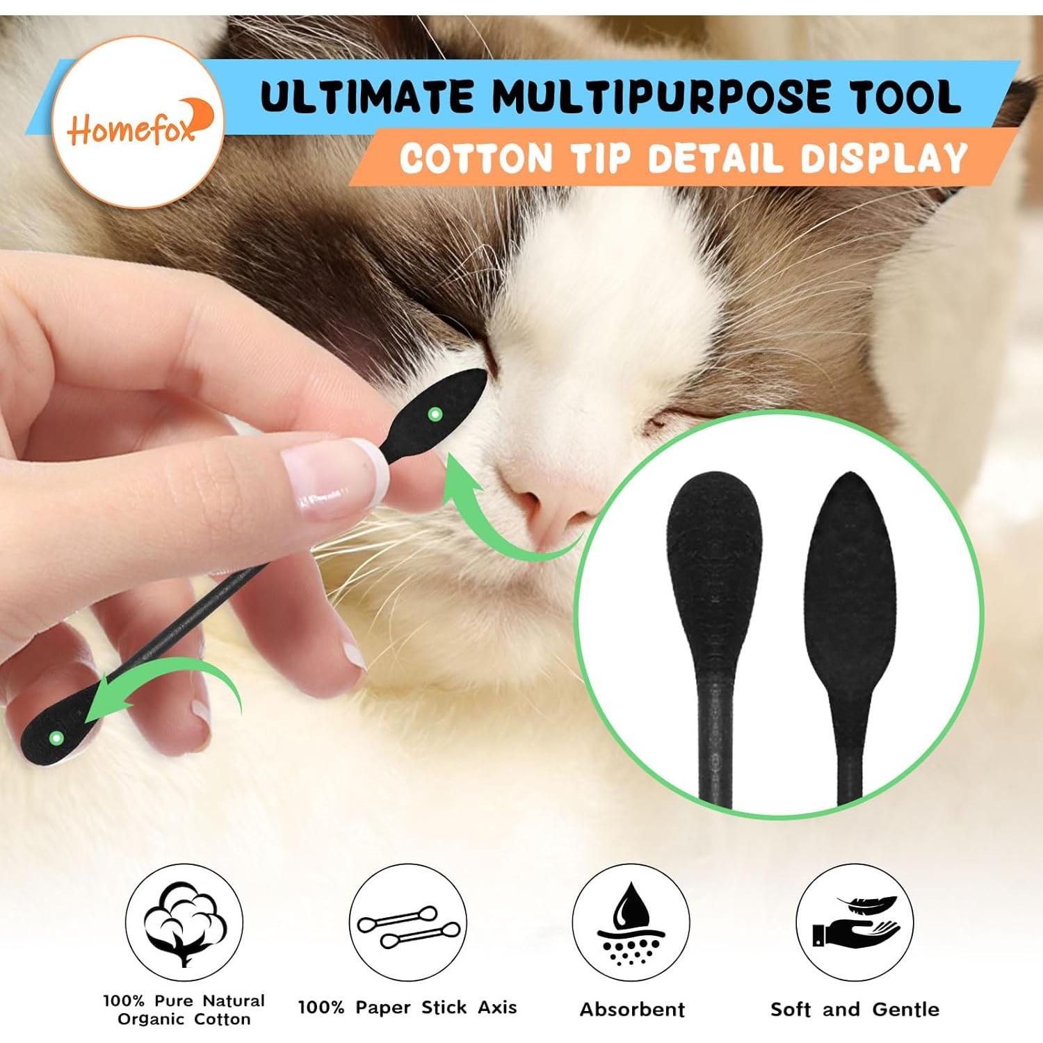 Q-tips XL Negro HOMEFOX - 250 Bastones de Algodón Orgánico