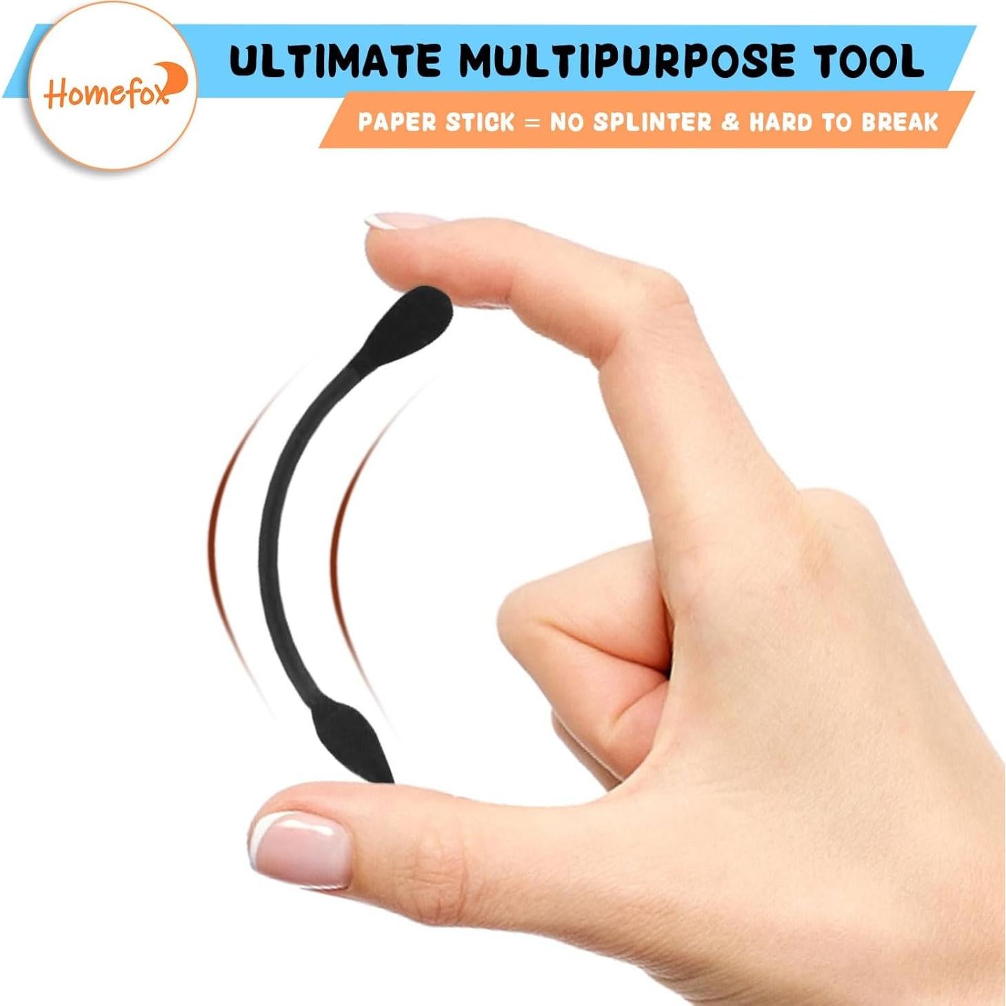 Q-tips XL Negro HOMEFOX - 250 Bastones de Algodón Orgánico