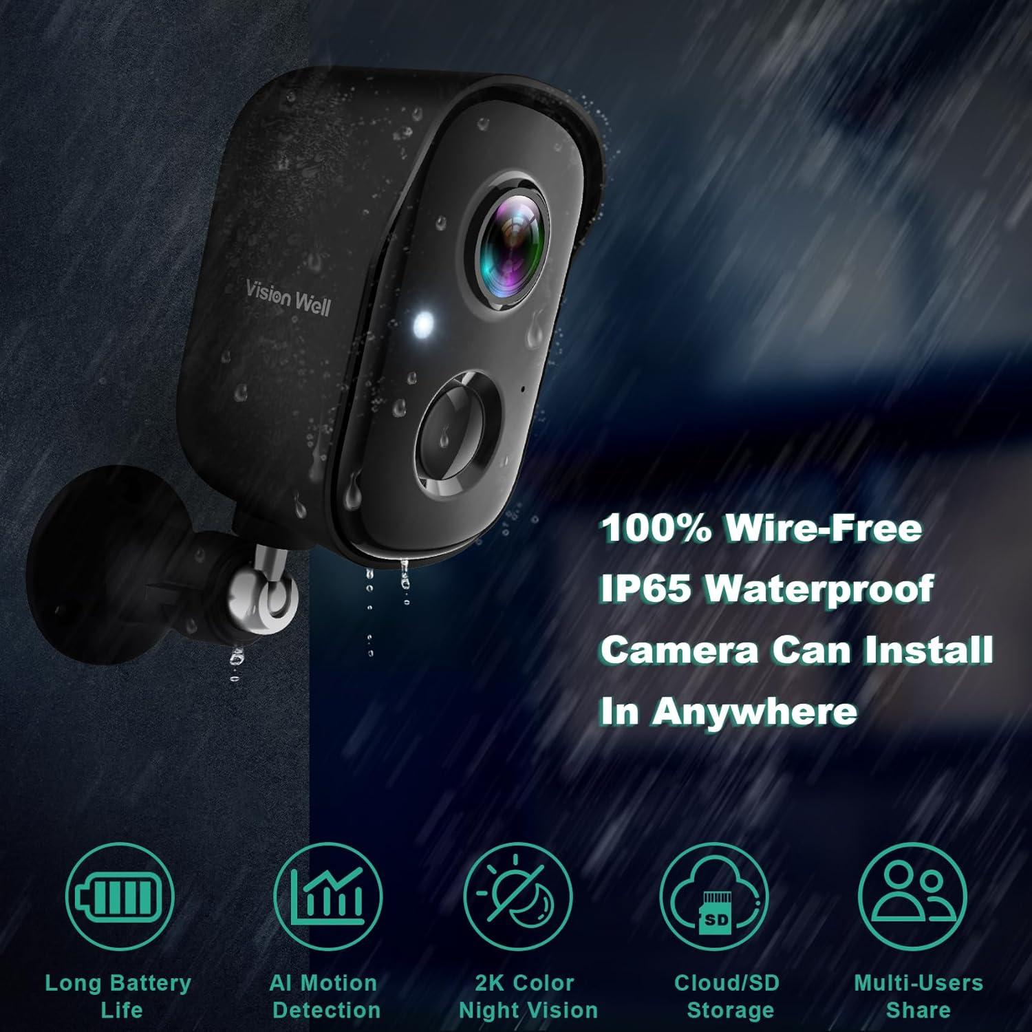 Cámara de Seguridad Inalámbrica VISION WELL CG6S 2K IP65