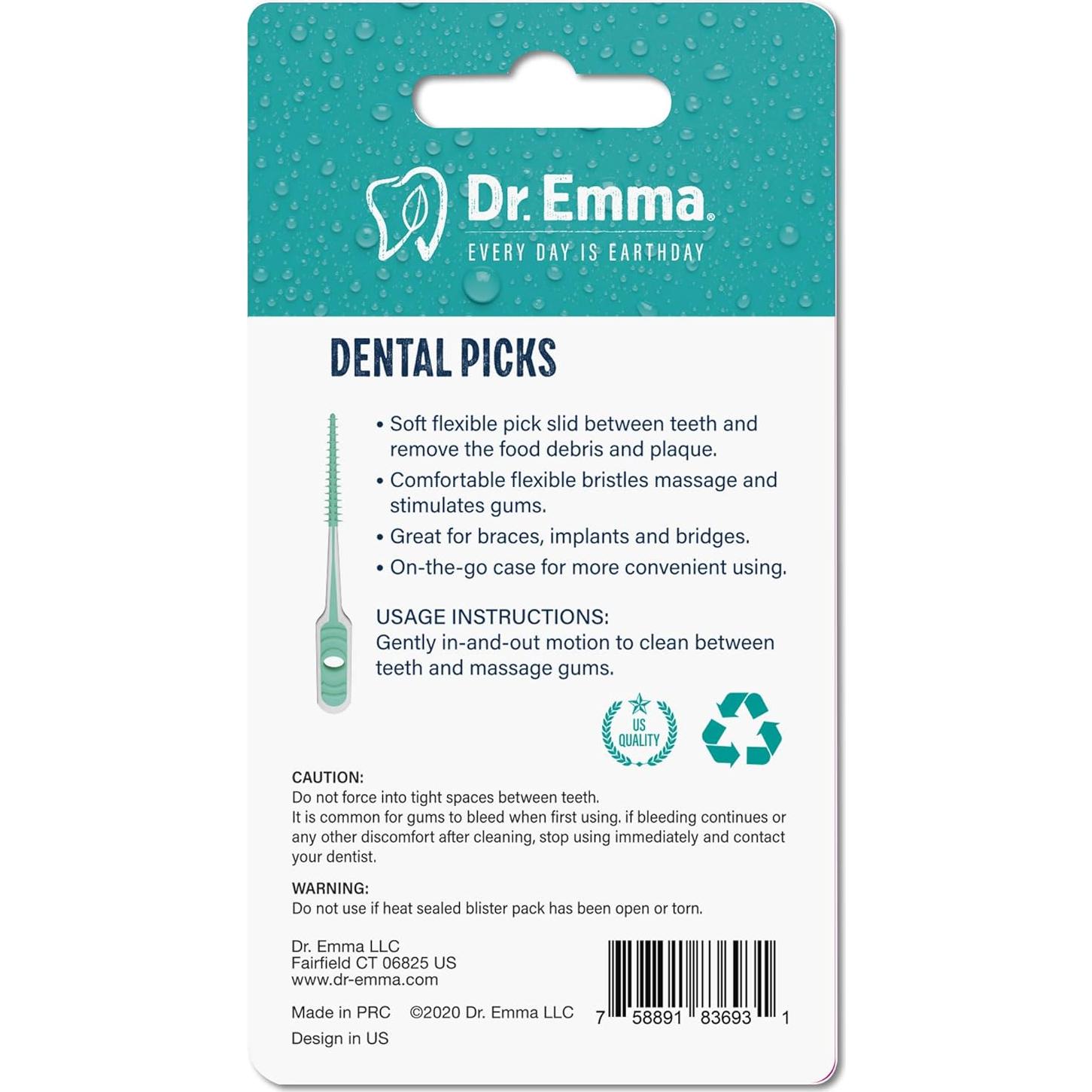 Palillos Dentales de Goma Suave Dr. Emma - 100 Unidades Menta