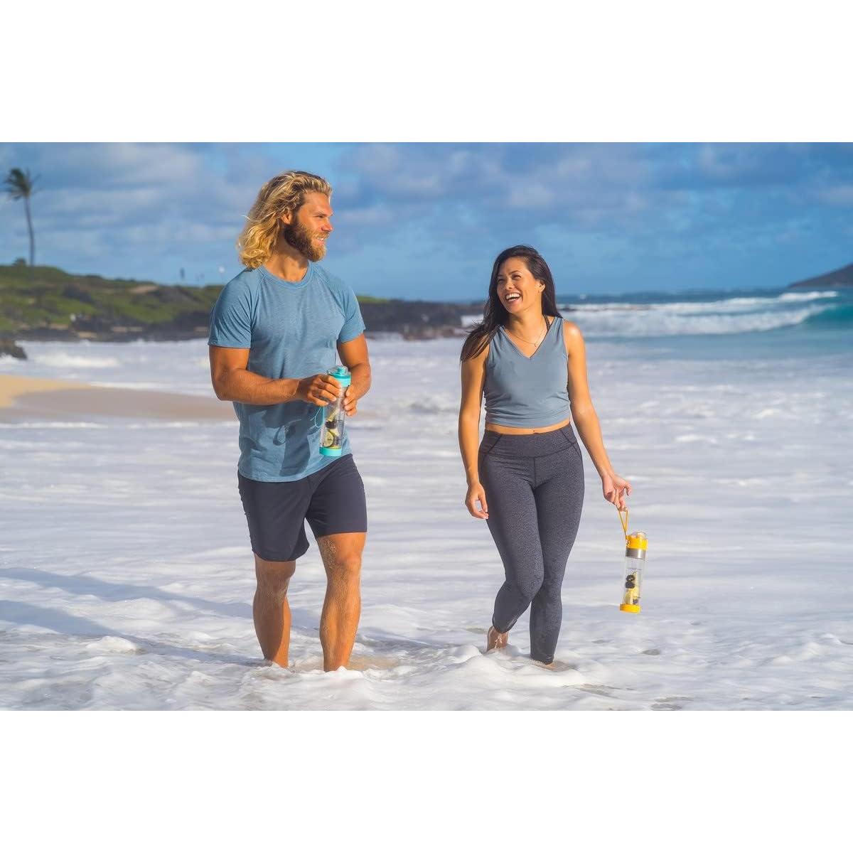 Botella Infusora de Frutas Infusion Pro 24 oz Verde Azulado