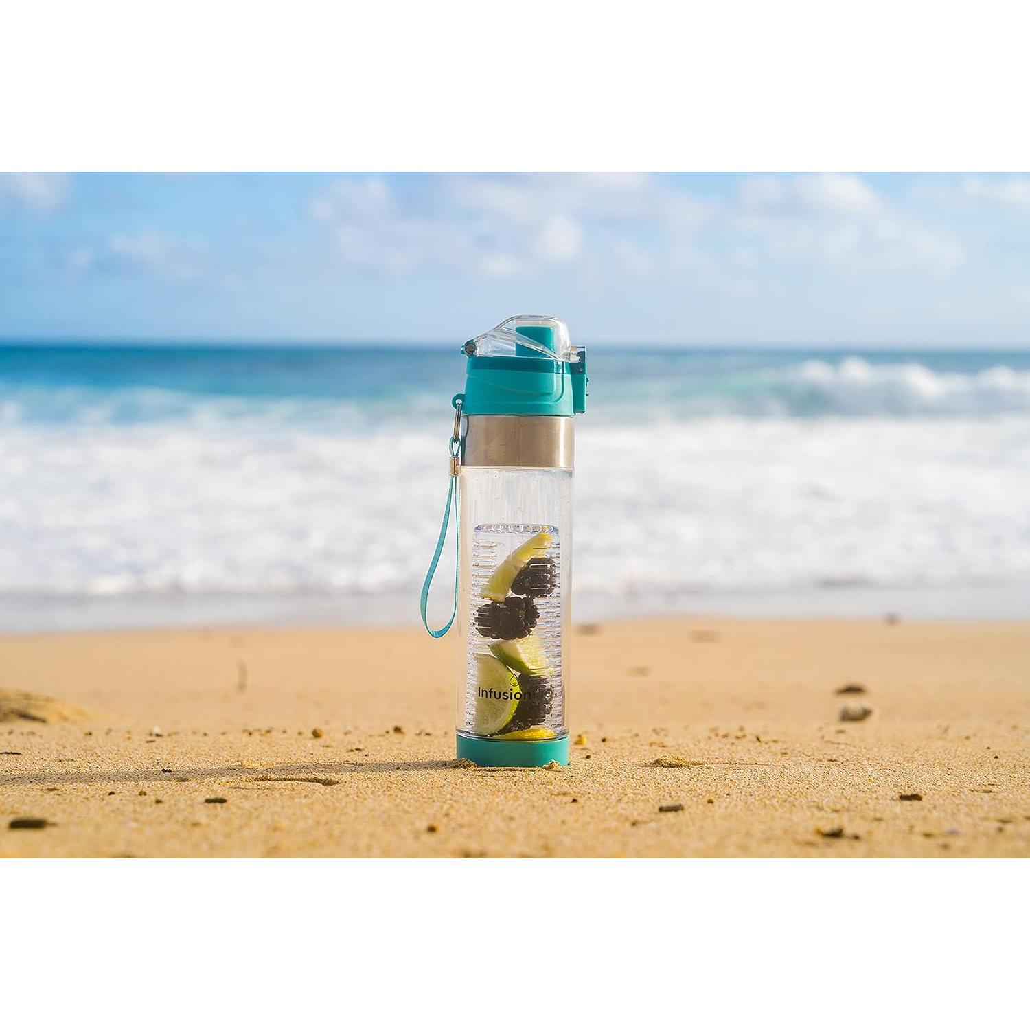 Botella Infusora de Frutas Infusion Pro 24 oz Verde Azulado